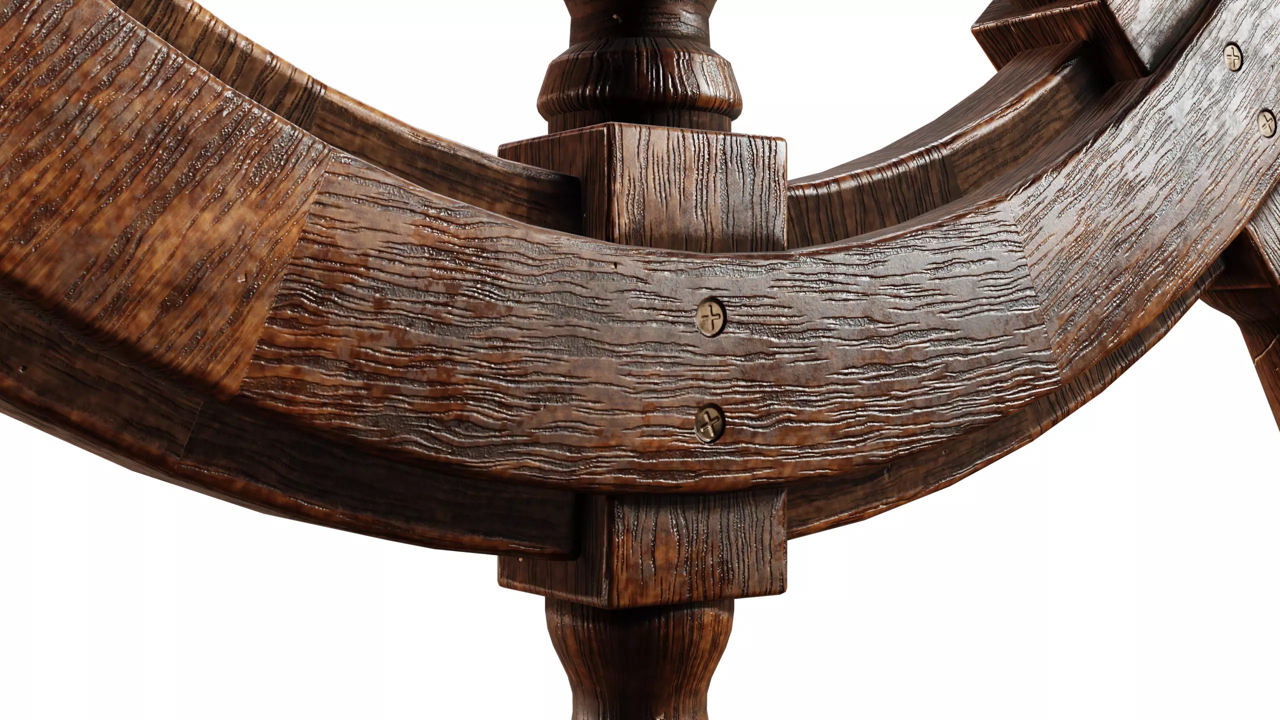 Ship Wheel Low-poly 3D model_10