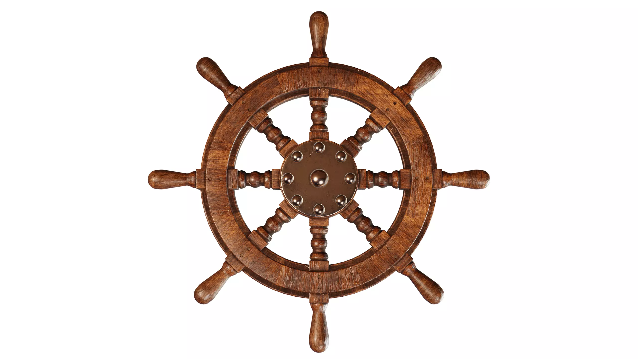 Ship Wheel Low-poly 3D model_14