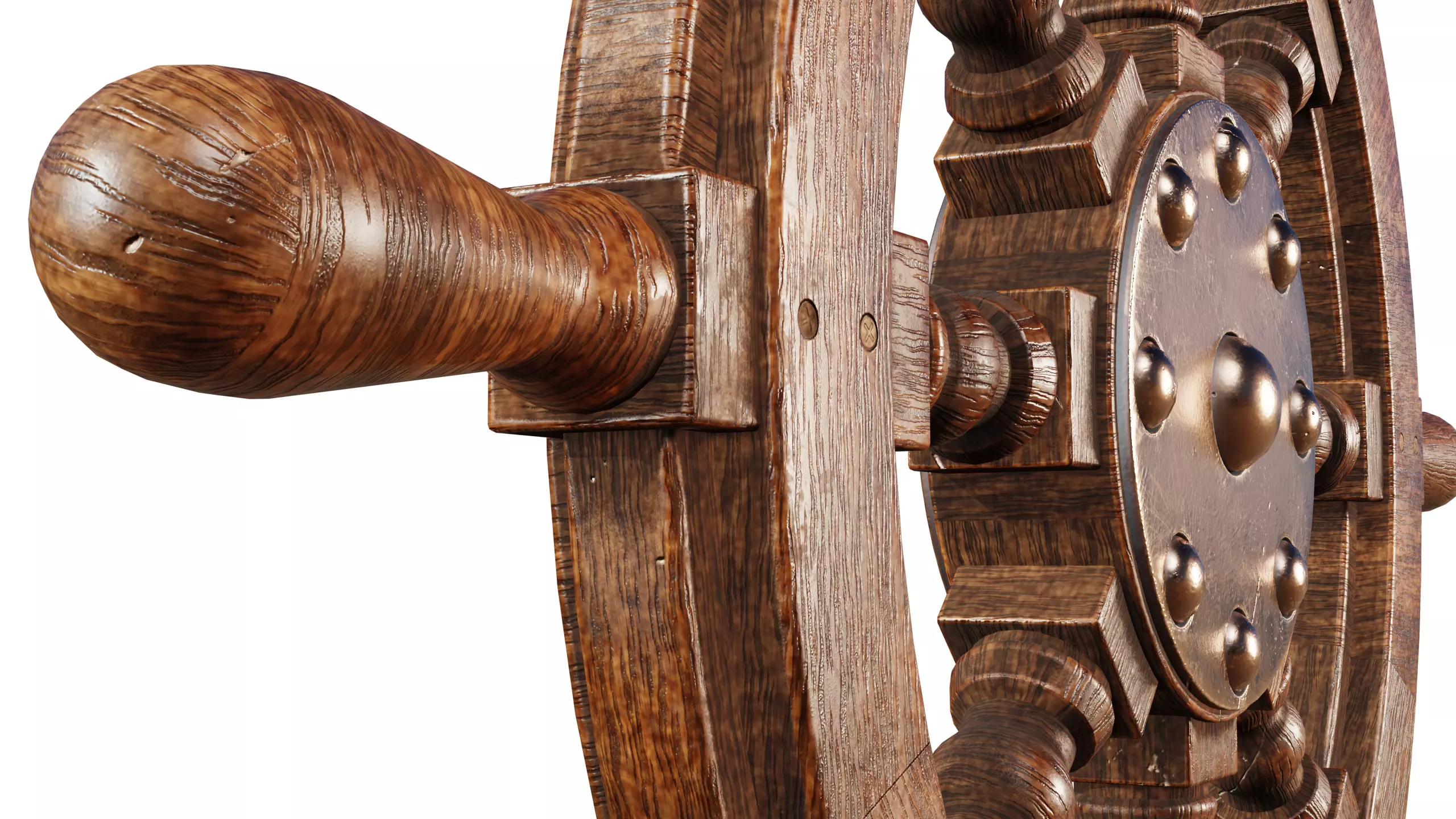 Ship Wheel Low-poly 3D model_12