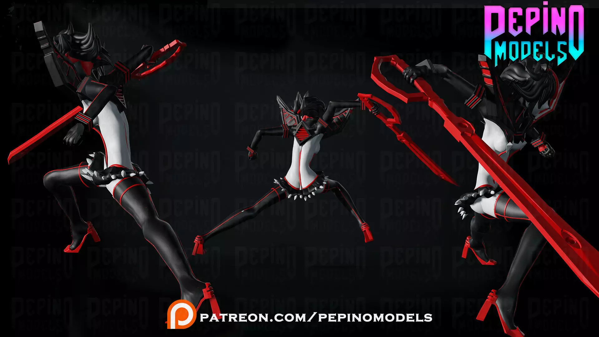 Ryuko Matoi -Kill la Kill- 62mm scale mini 3D print model 3D print model_2