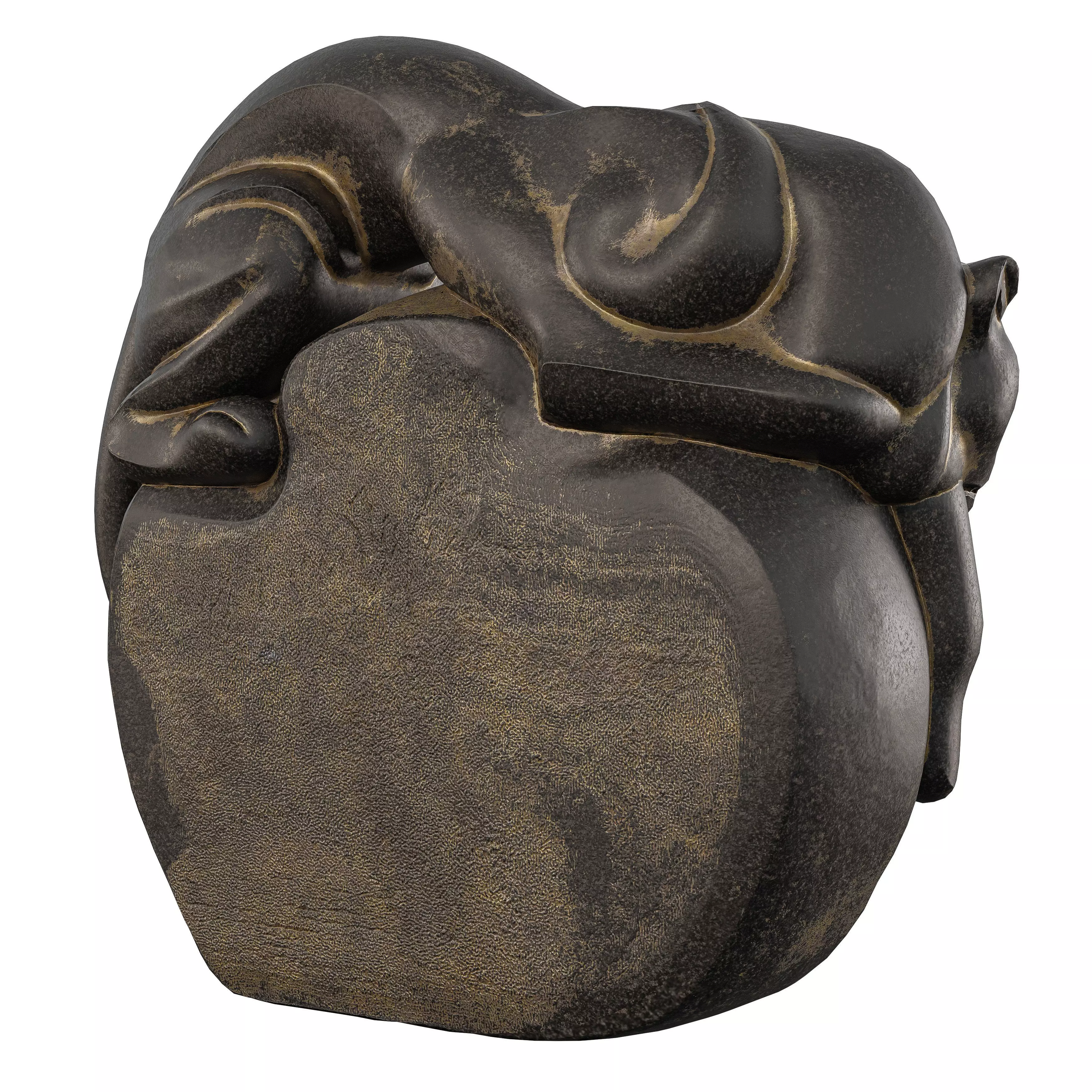 Antique Wild Cat Statue - Bronze Sculpture 3D Model 3D model_4