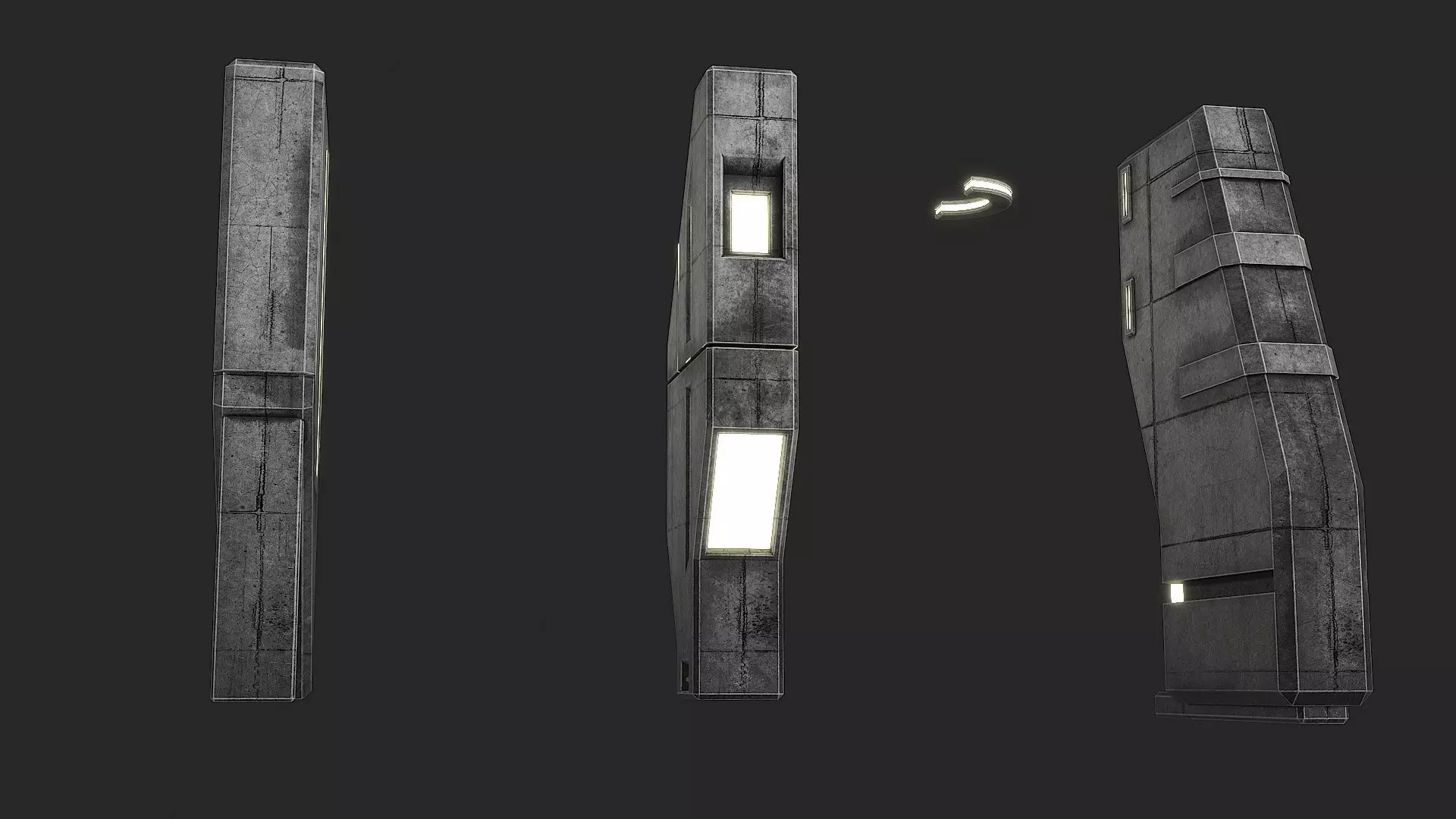 Lighting for Sci Fi Brutal Locations Low-poly 3D model_10