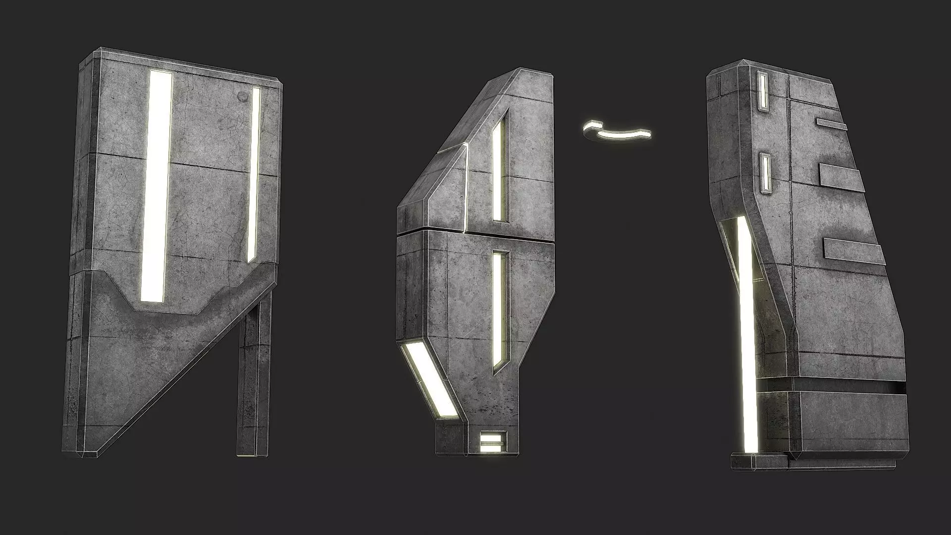 Lighting for Sci Fi Brutal Locations Low-poly 3D model_14