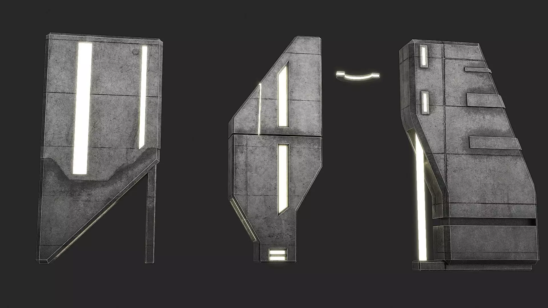 Lighting for Sci Fi Brutal Locations Low-poly 3D model_13