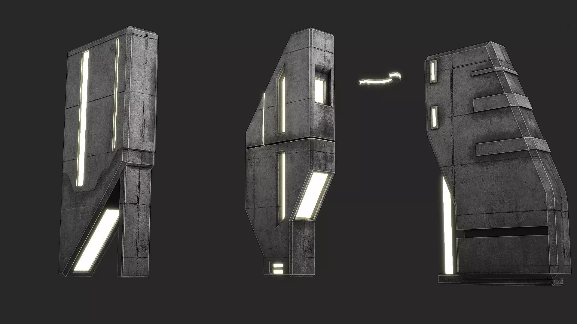 Lighting for Sci Fi Brutal Locations Low-poly 3D model_11