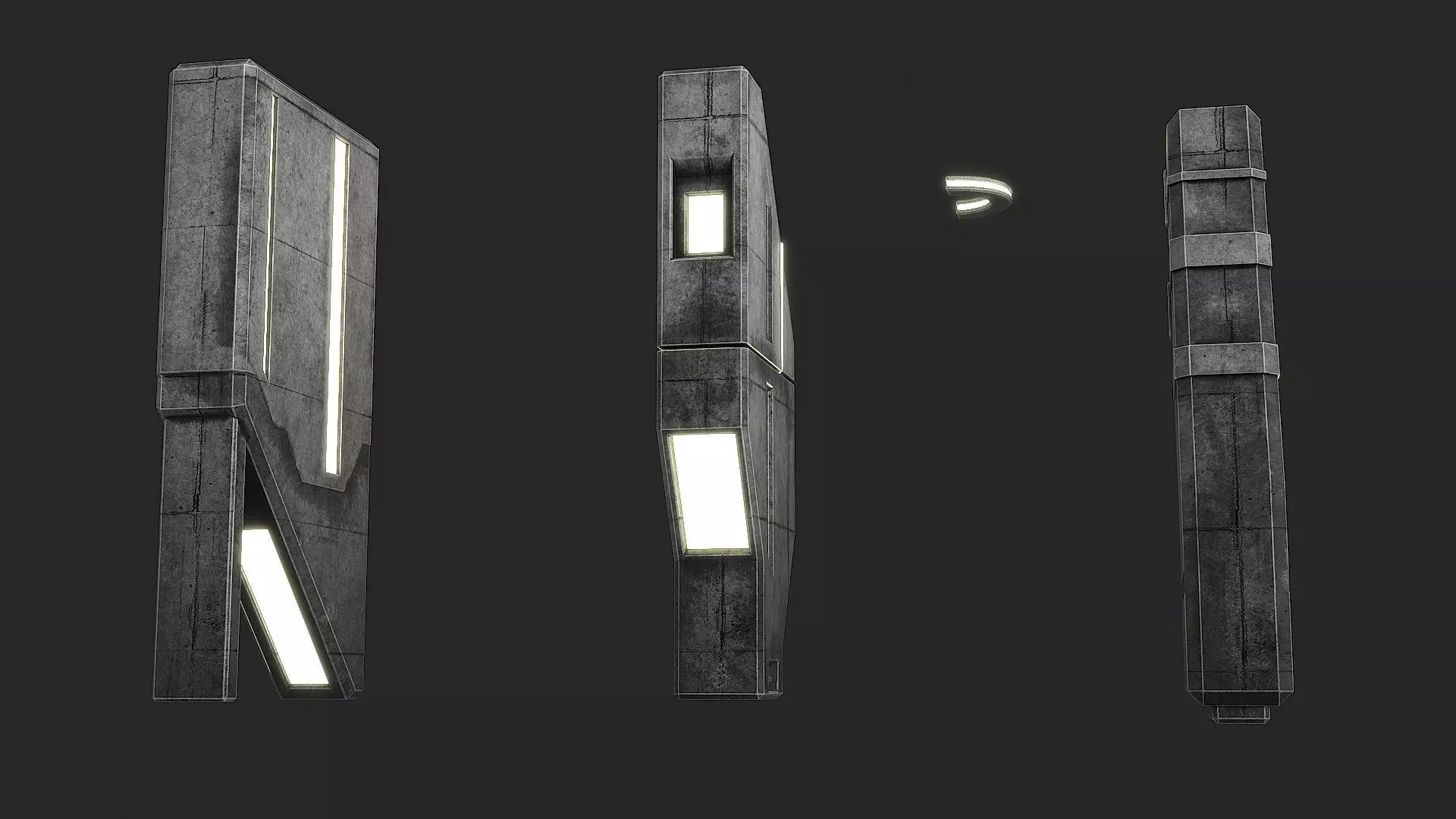 Lighting for Sci Fi Brutal Locations Low-poly 3D model_9