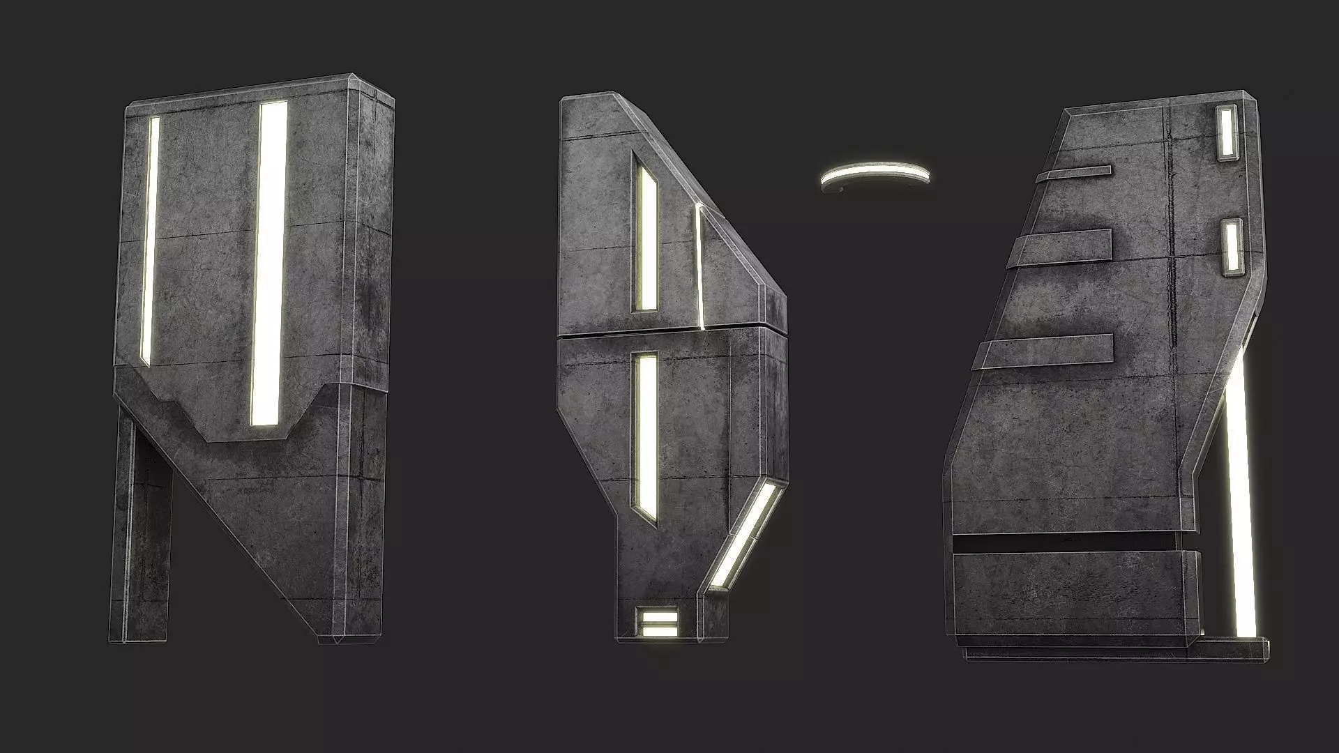 Lighting for Sci Fi Brutal Locations Low-poly 3D model_17