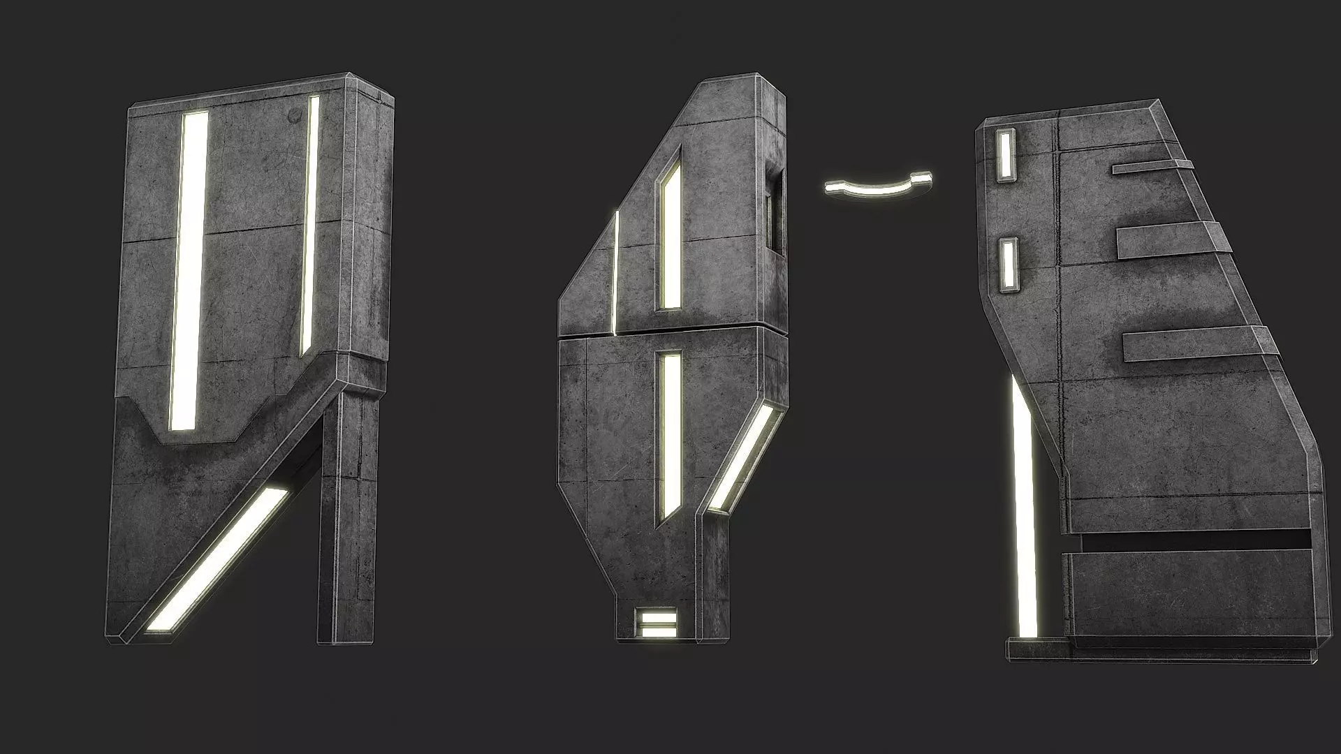 Lighting for Sci Fi Brutal Locations Low-poly 3D model_12