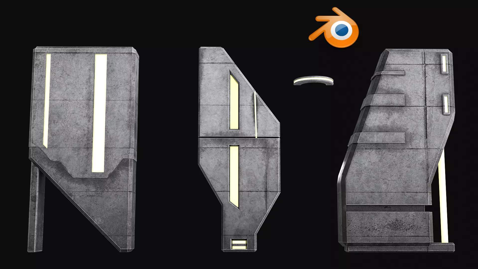 Lighting for Sci Fi Brutal Locations Low-poly 3D model_6