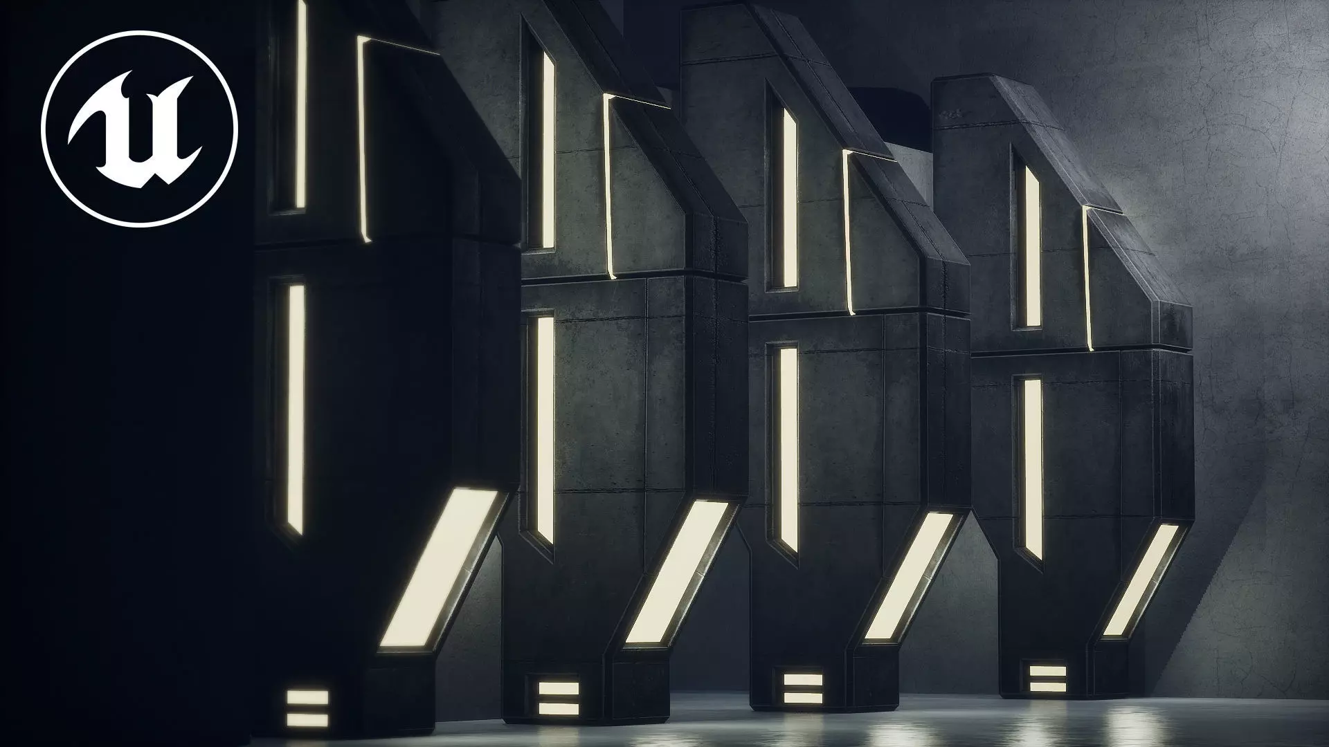 Lighting for Sci Fi Brutal Locations Low-poly 3D model_1