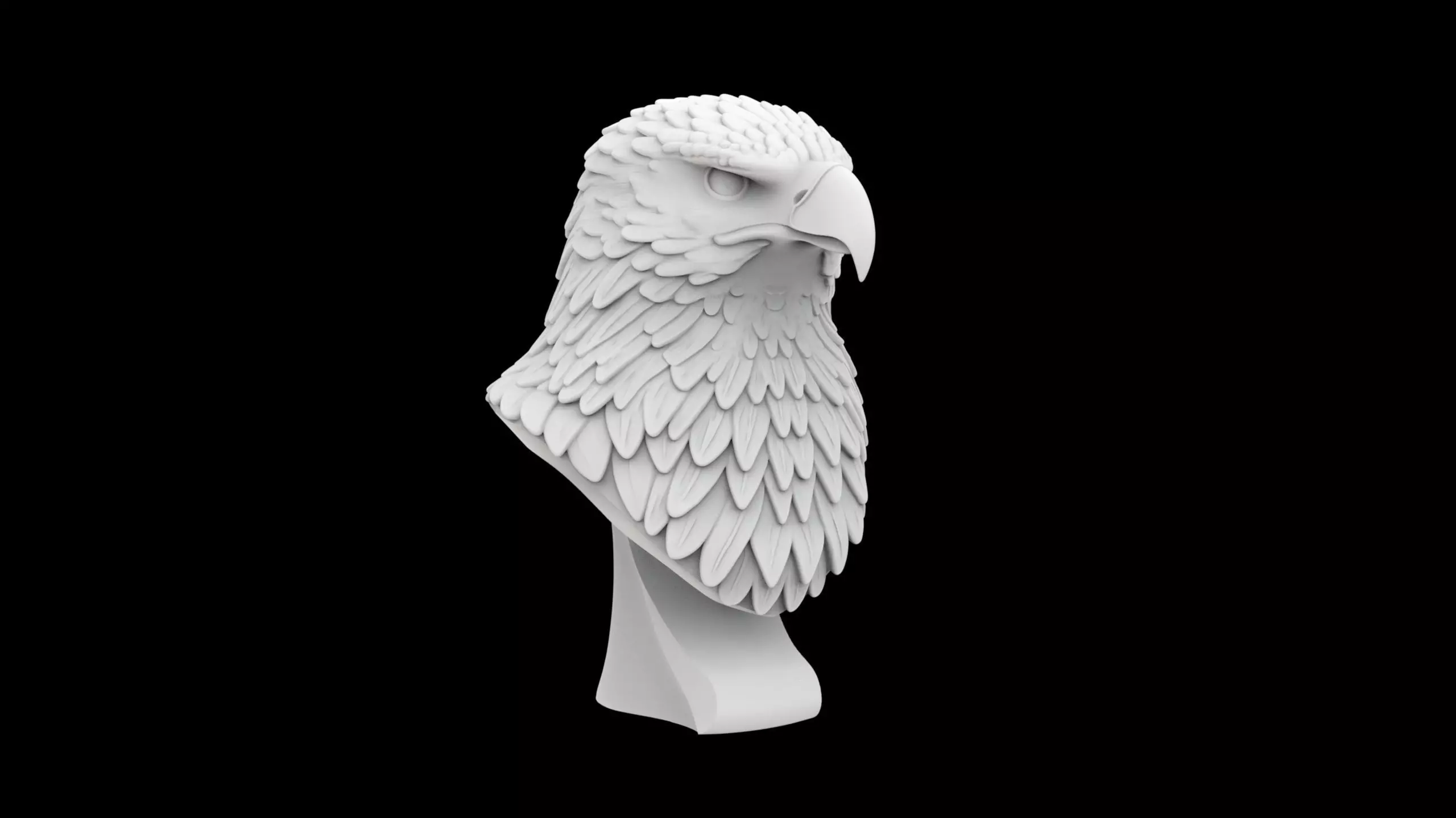 Eagle Head Bust Statue 3D Print Model 3D print model_0