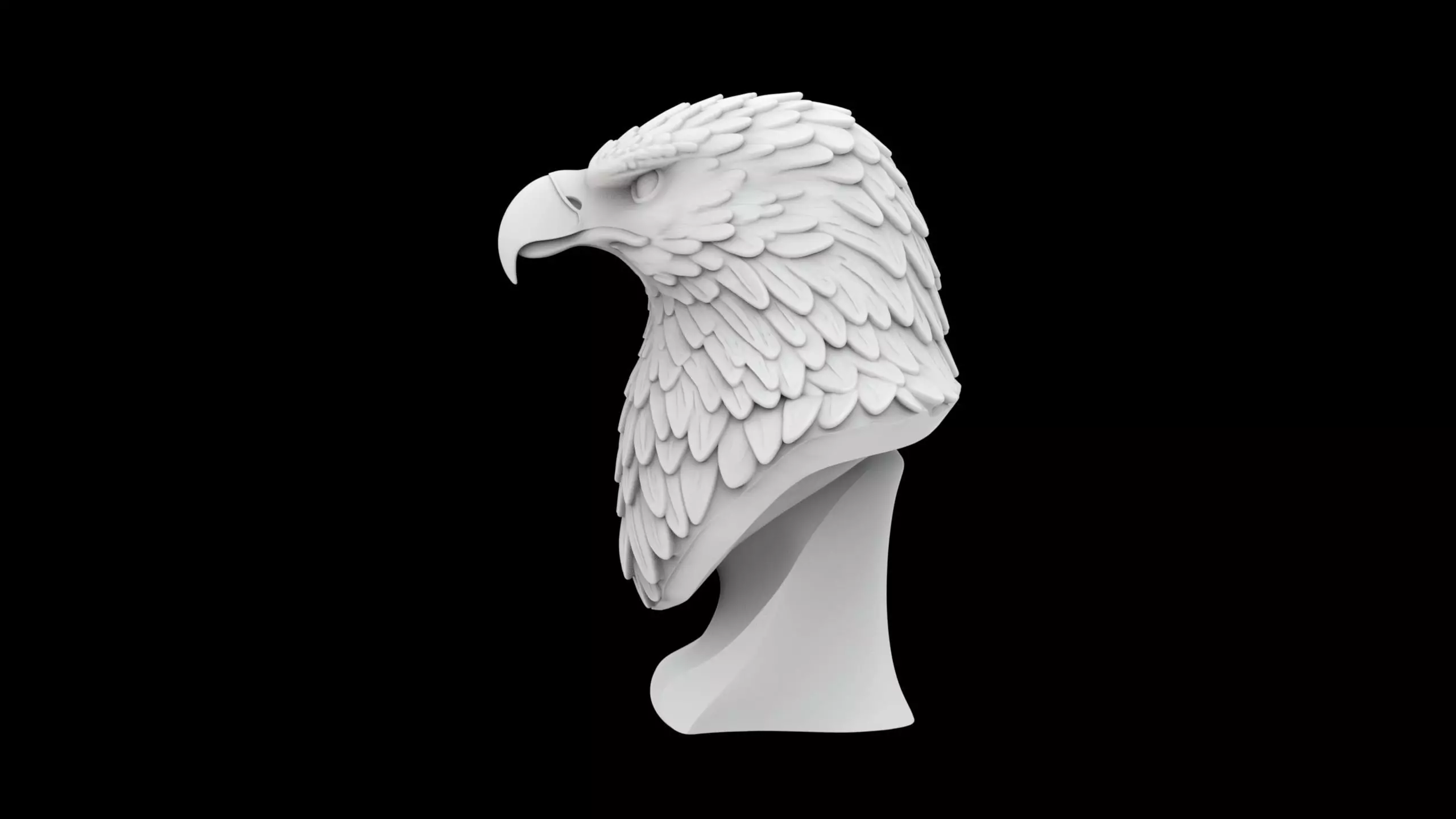 Eagle Head Bust Statue 3D Print Model 3D print model_2
