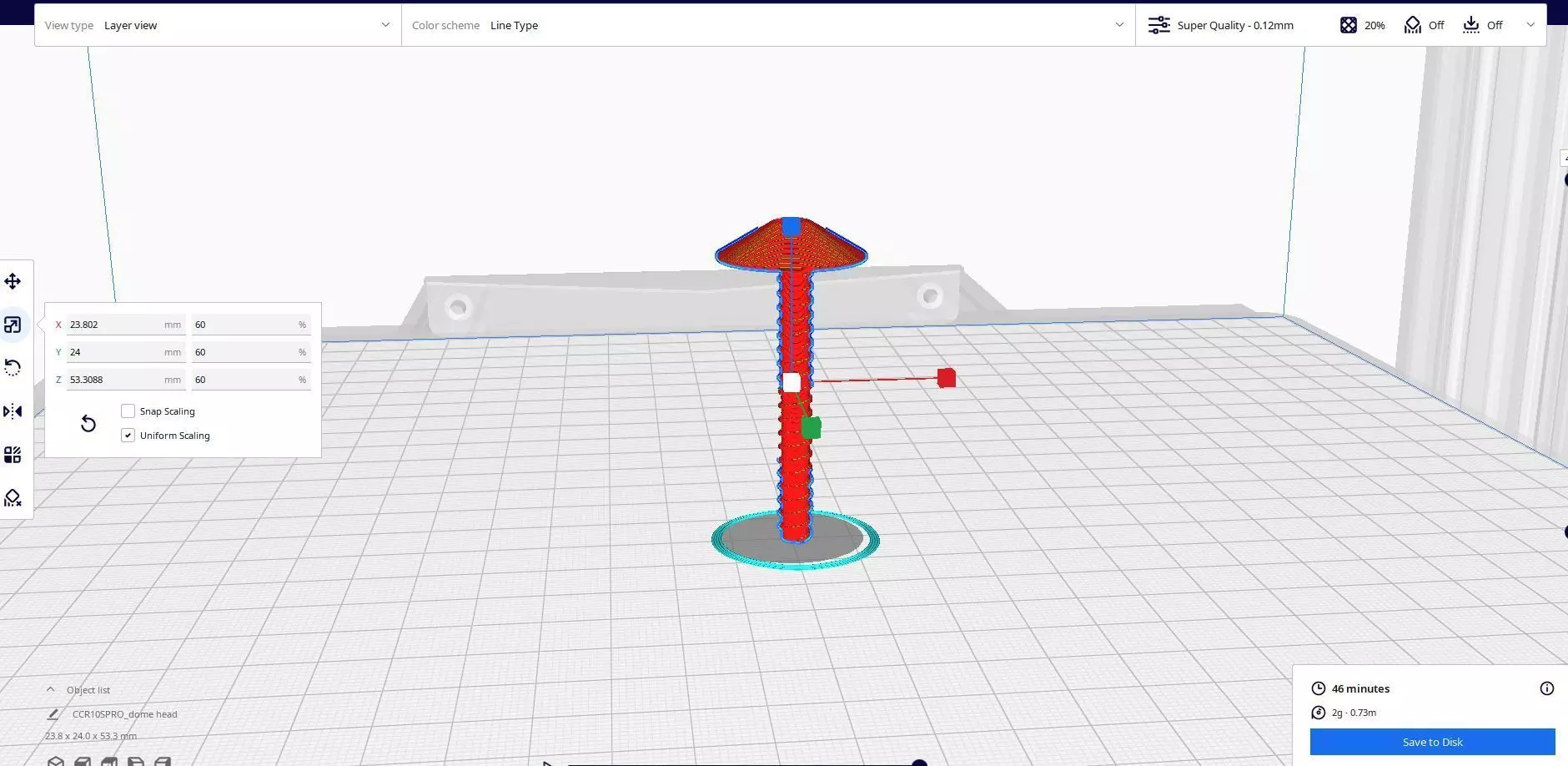 Dome Head Screw Model 3D print model_1