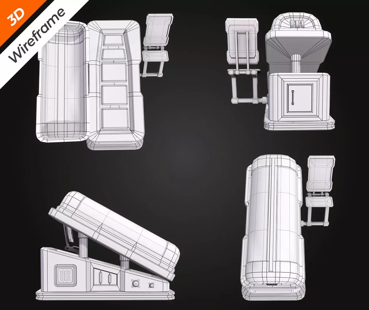 SCI FI Hibernation Pod Low-poly 3D model_13
