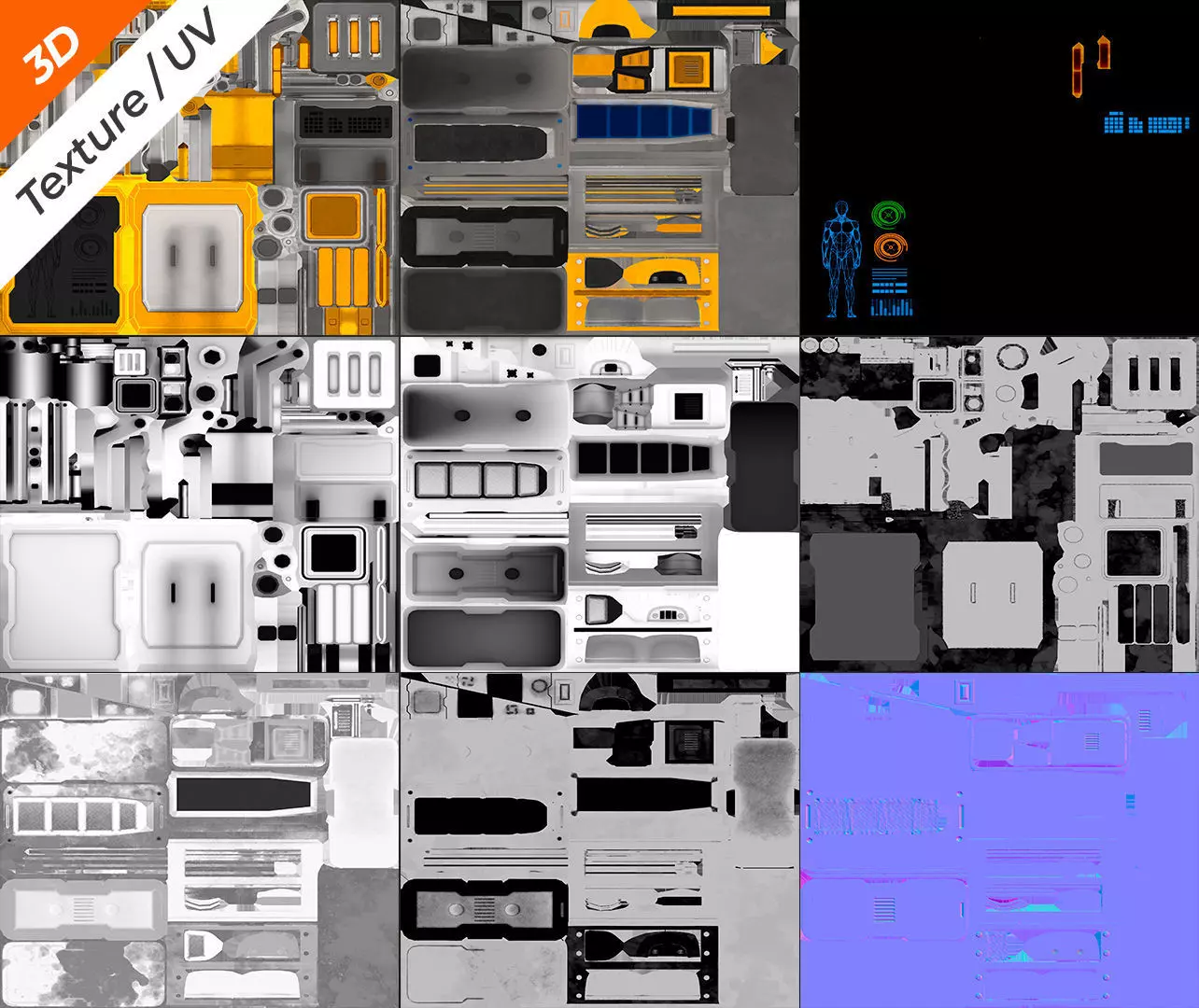 SCI FI Hibernation Pod Low-poly 3D model_14