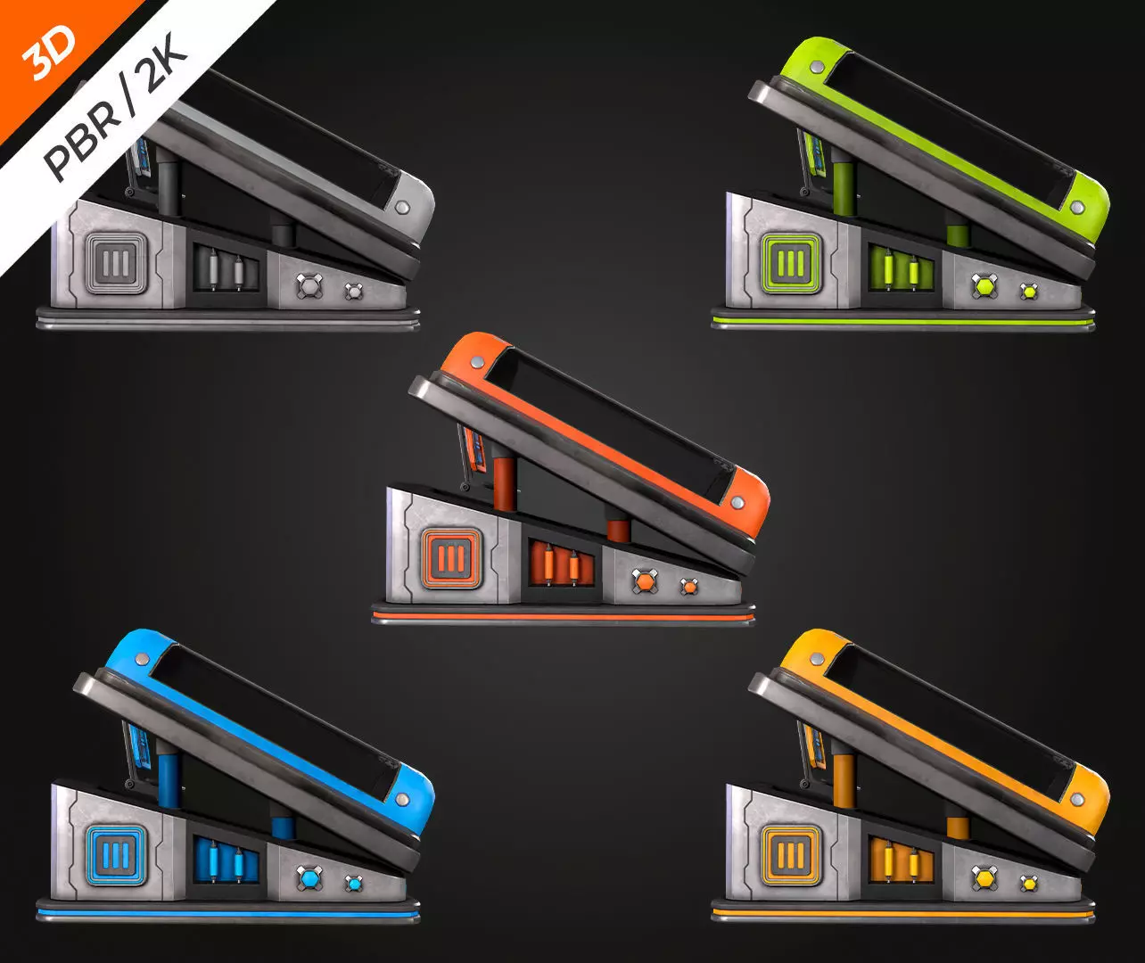 SCI FI Hibernation Pod Low-poly 3D model_7