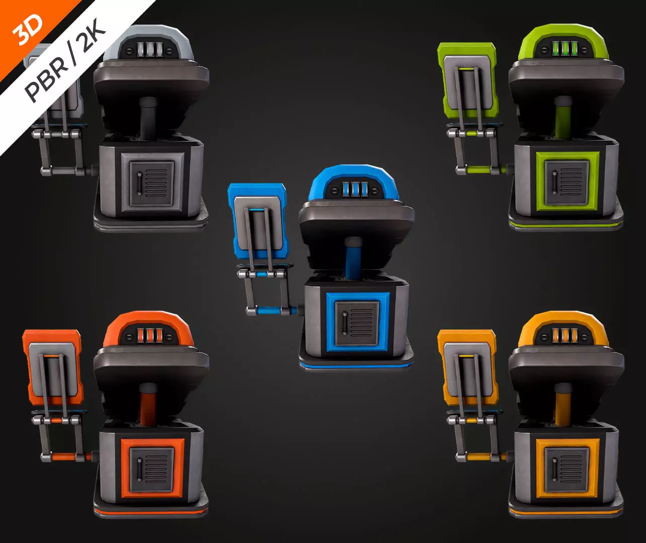 SCI FI Hibernation Pod Low-poly 3D model_9