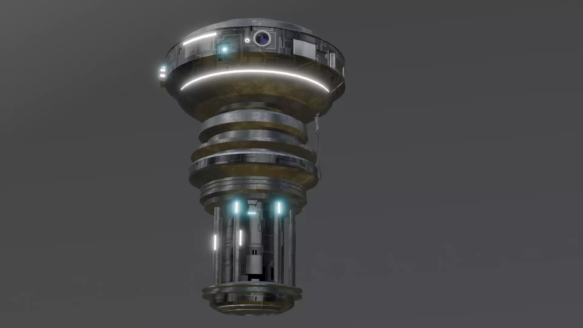 Sci-Fi Drone Futuristic Flying Machine Low-poly 3D model_7