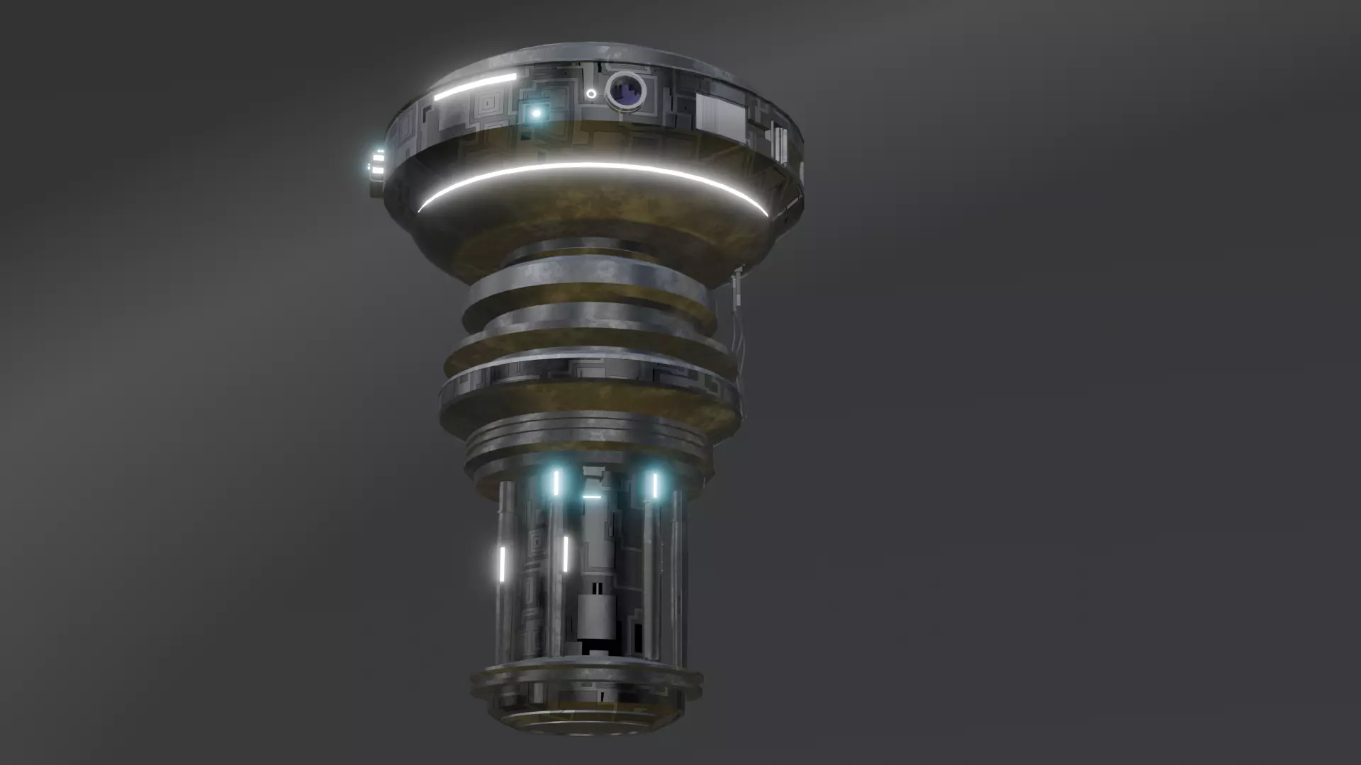 Sci-Fi Drone Futuristic Flying Machine Low-poly 3D model_4