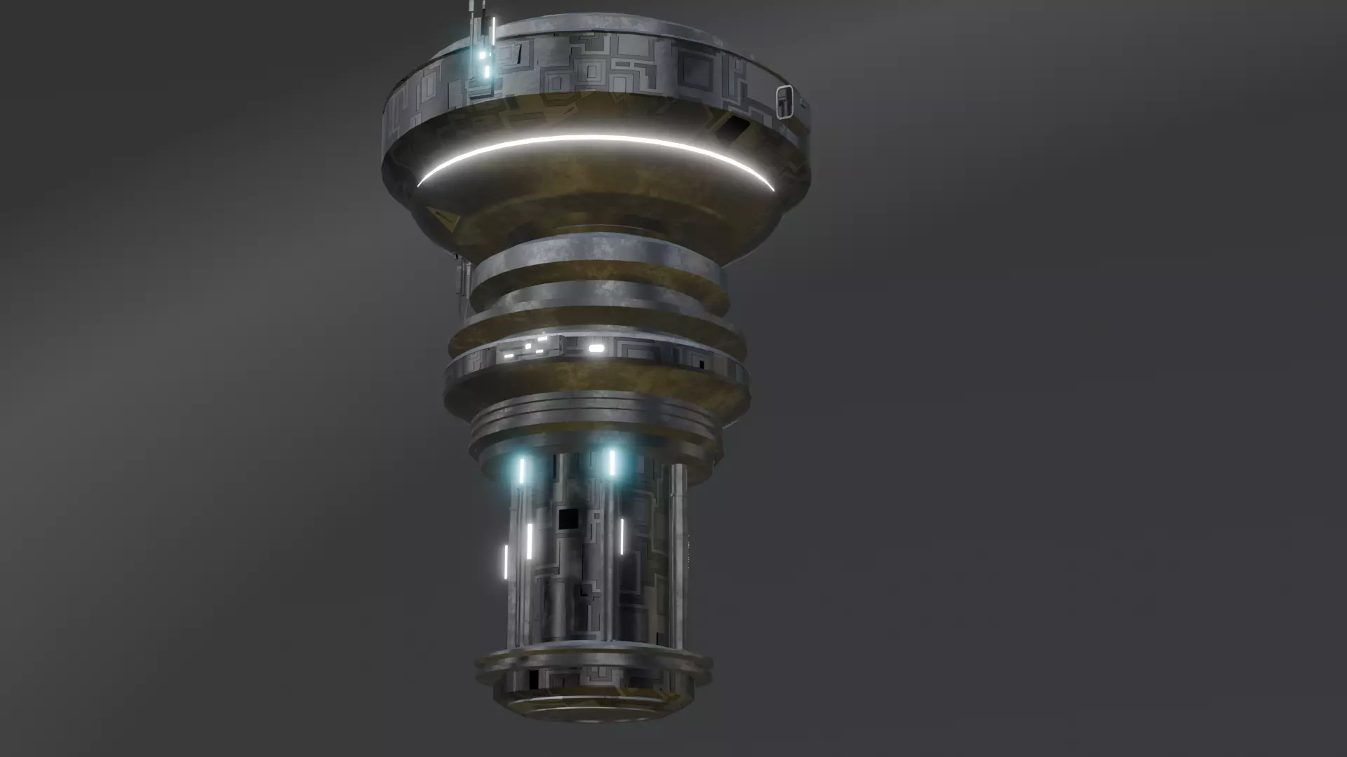 Sci-Fi Drone Futuristic Flying Machine Low-poly 3D model_2