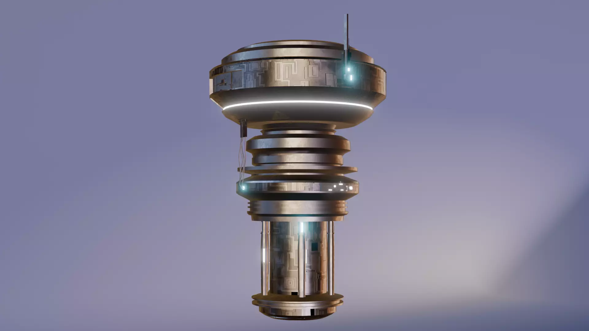 Sci-Fi Drone Futuristic Flying Machine Low-poly 3D model_9