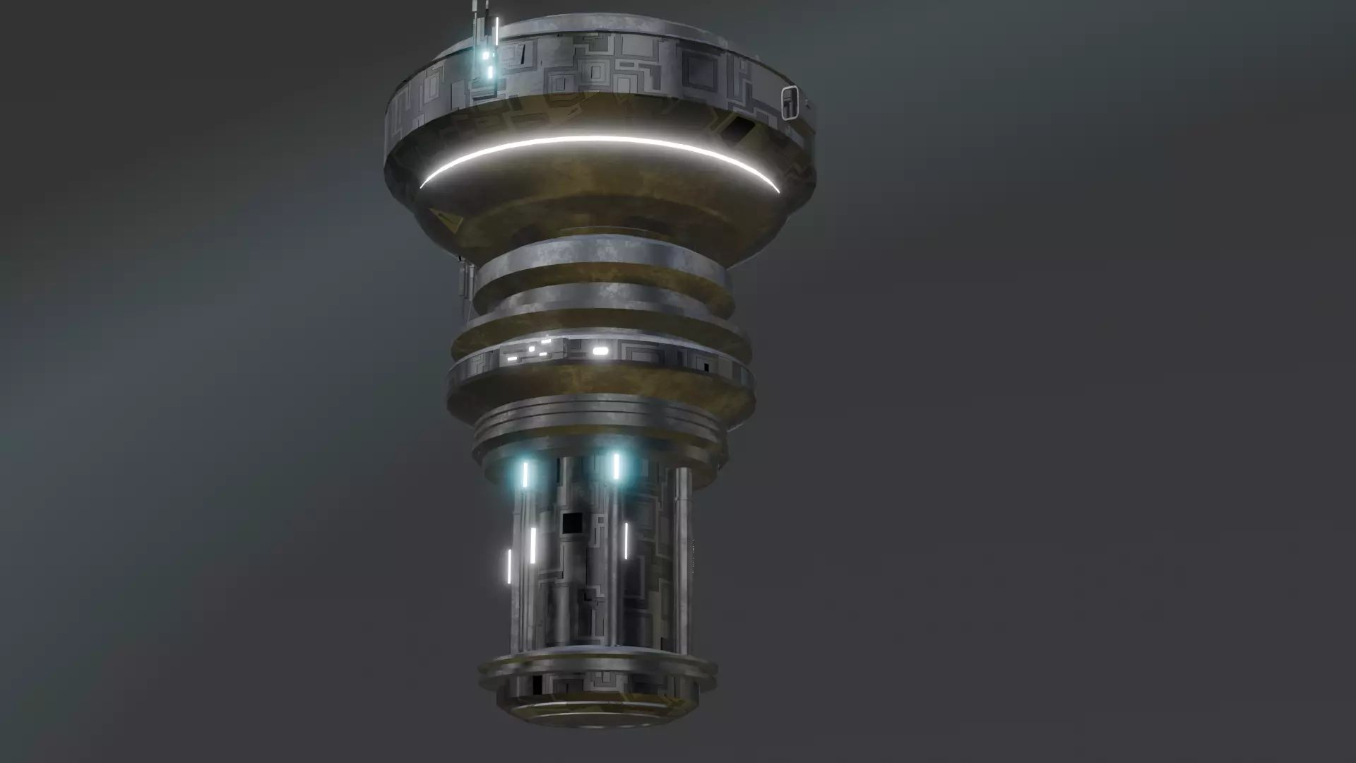 Sci-Fi Drone Futuristic Flying Machine Low-poly 3D model_1