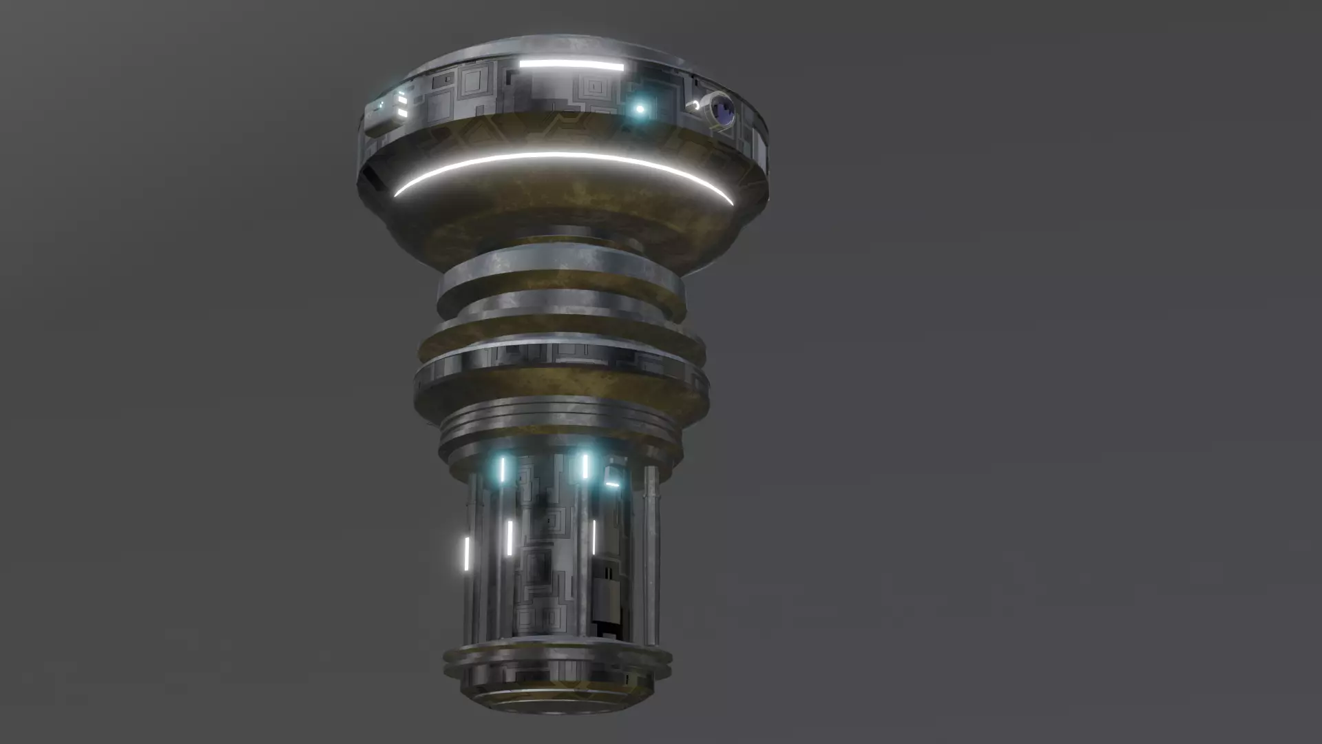 Sci-Fi Drone Futuristic Flying Machine Low-poly 3D model_3