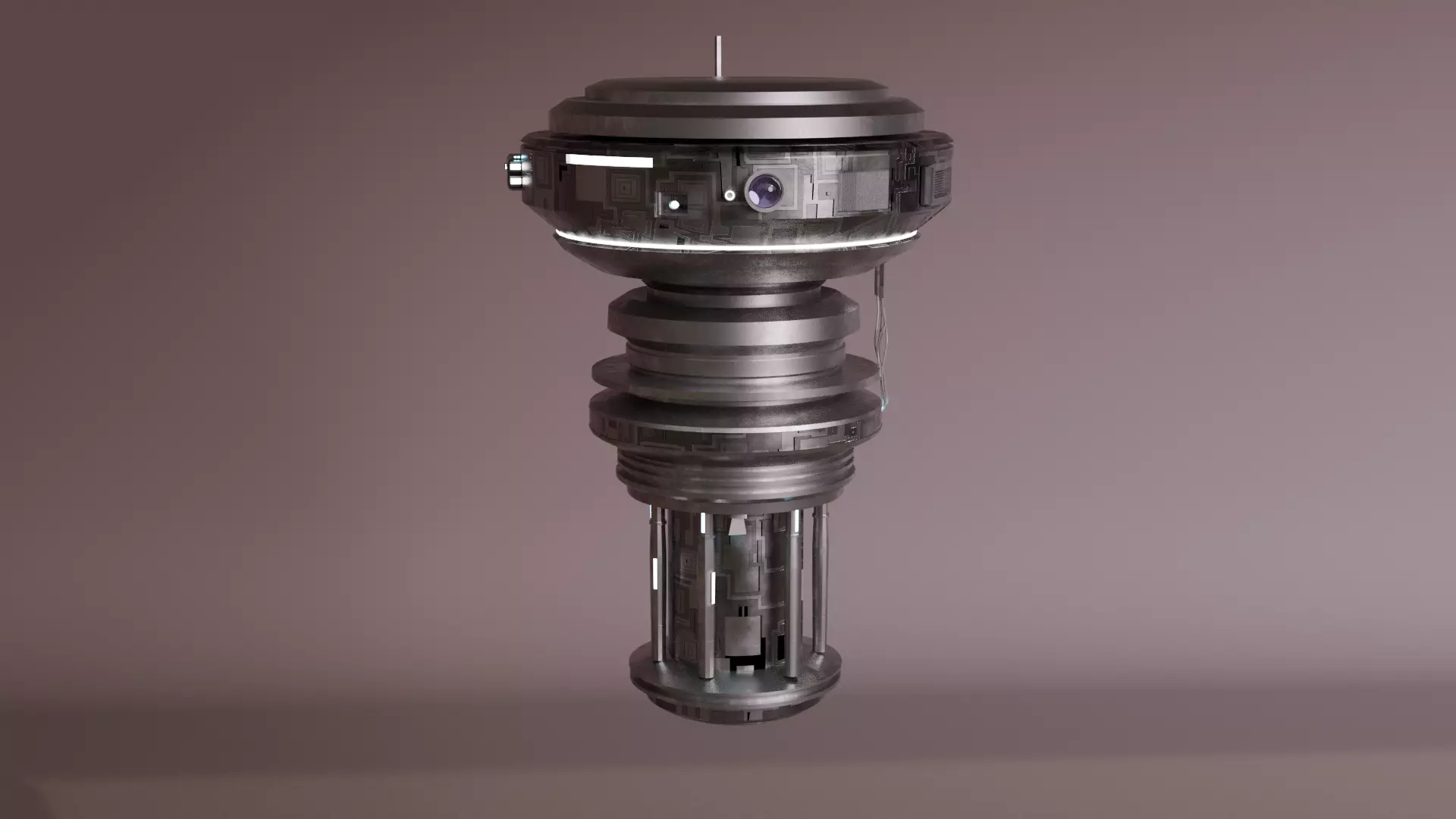 Sci-Fi Drone Futuristic Flying Machine Low-poly 3D model_10