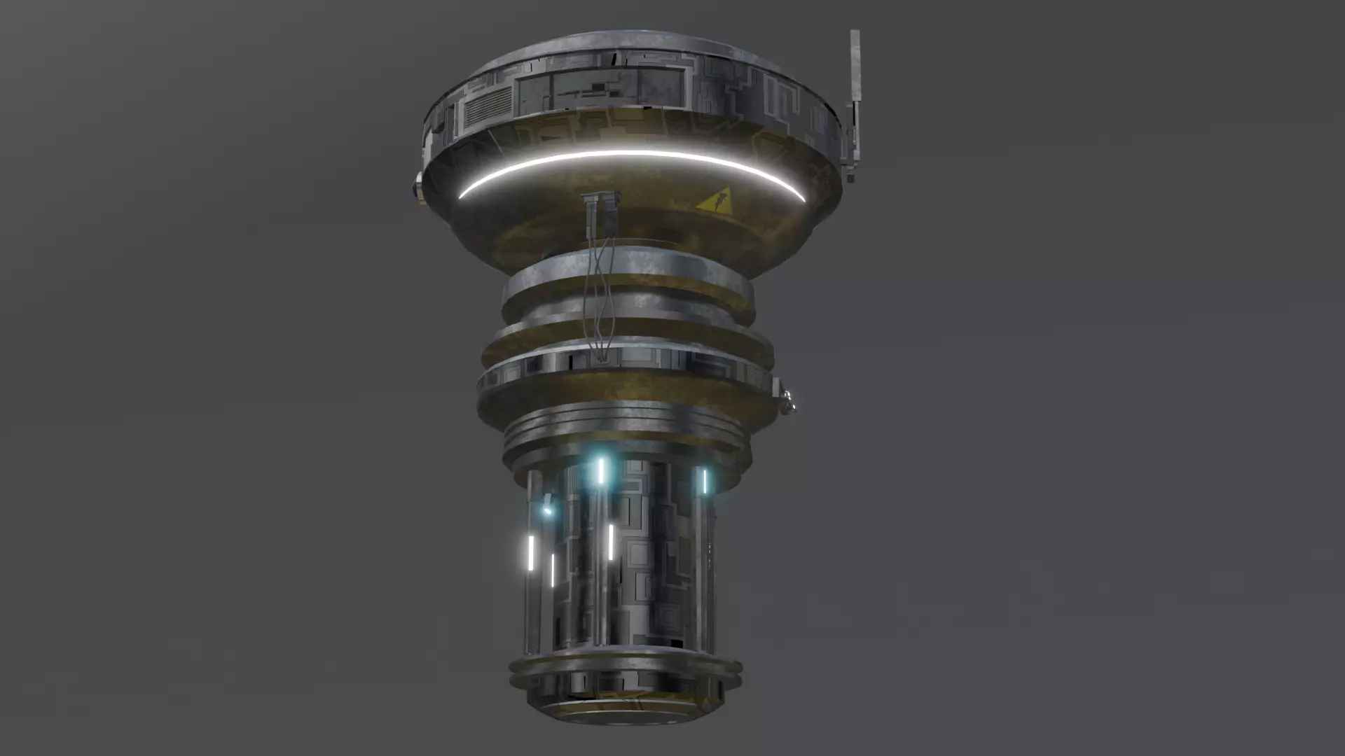 Sci-Fi Drone Futuristic Flying Machine Low-poly 3D model_5