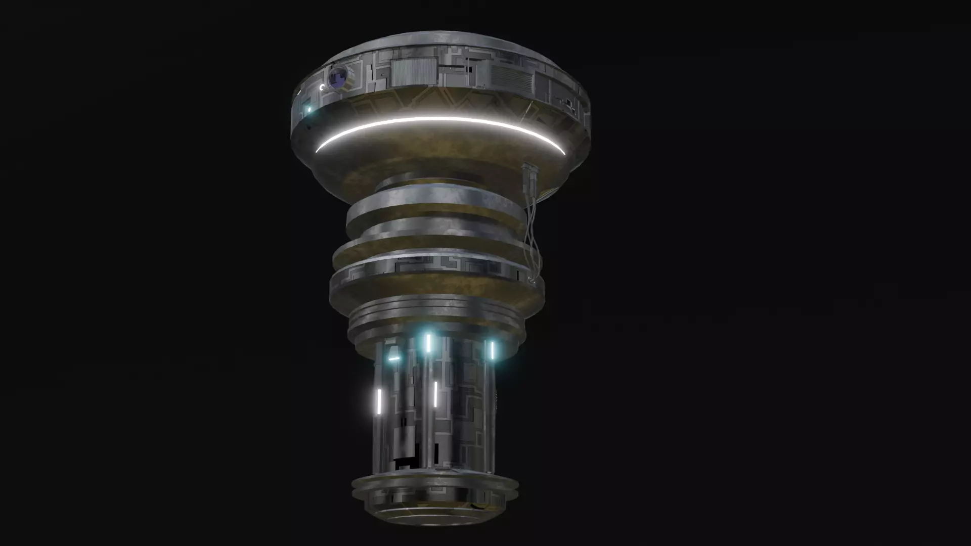 Sci-Fi Drone Futuristic Flying Machine Low-poly 3D model_6