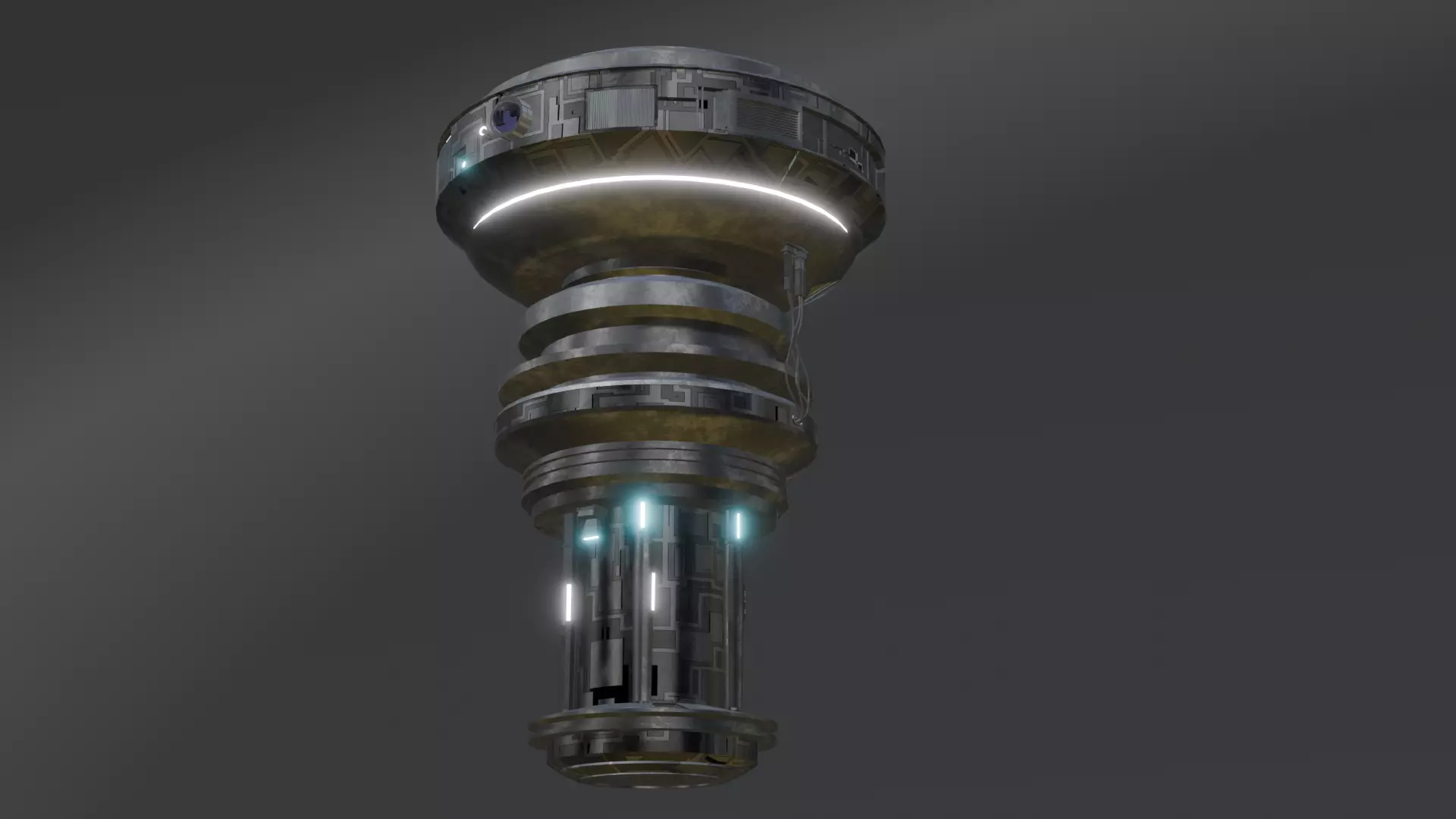 Sci-Fi Drone Futuristic Flying Machine Low-poly 3D model_8