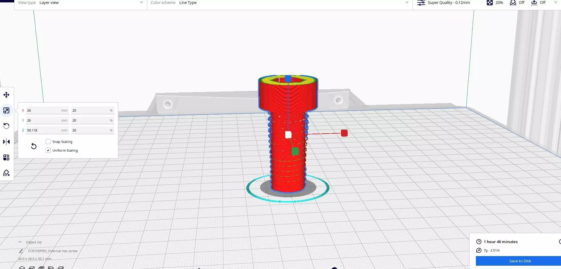 Internal Hex Screw 3D print model_2