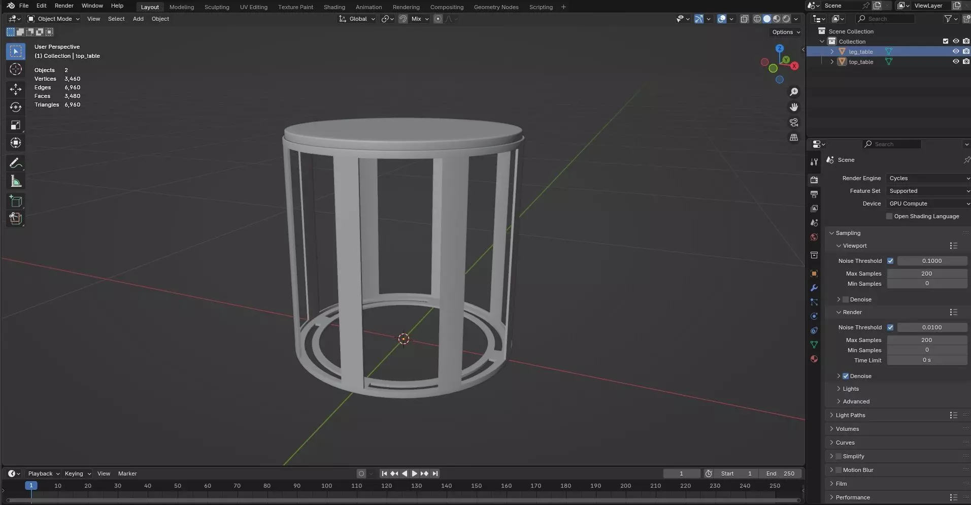 Round Table CG86 3D model_7