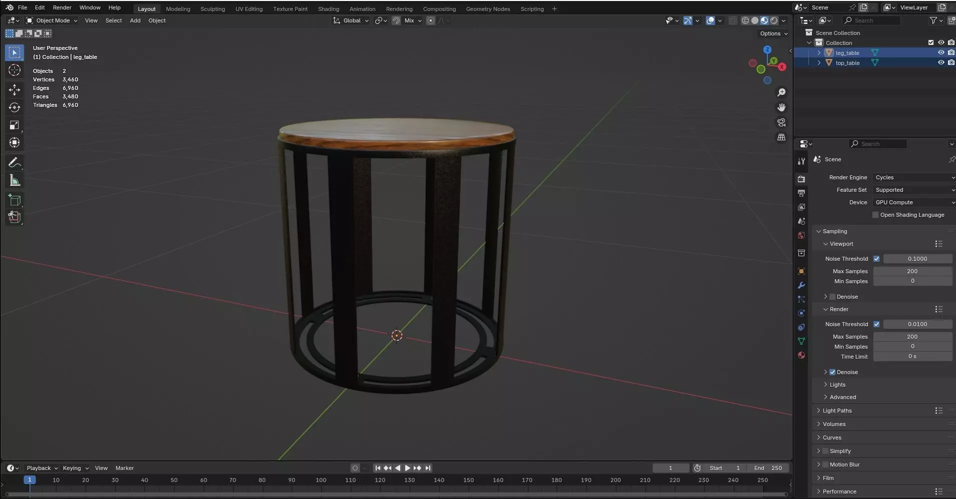 Round Table CG86 3D model_8