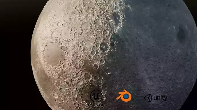 Moon 3D Photorealistic  Low-poly 3D model