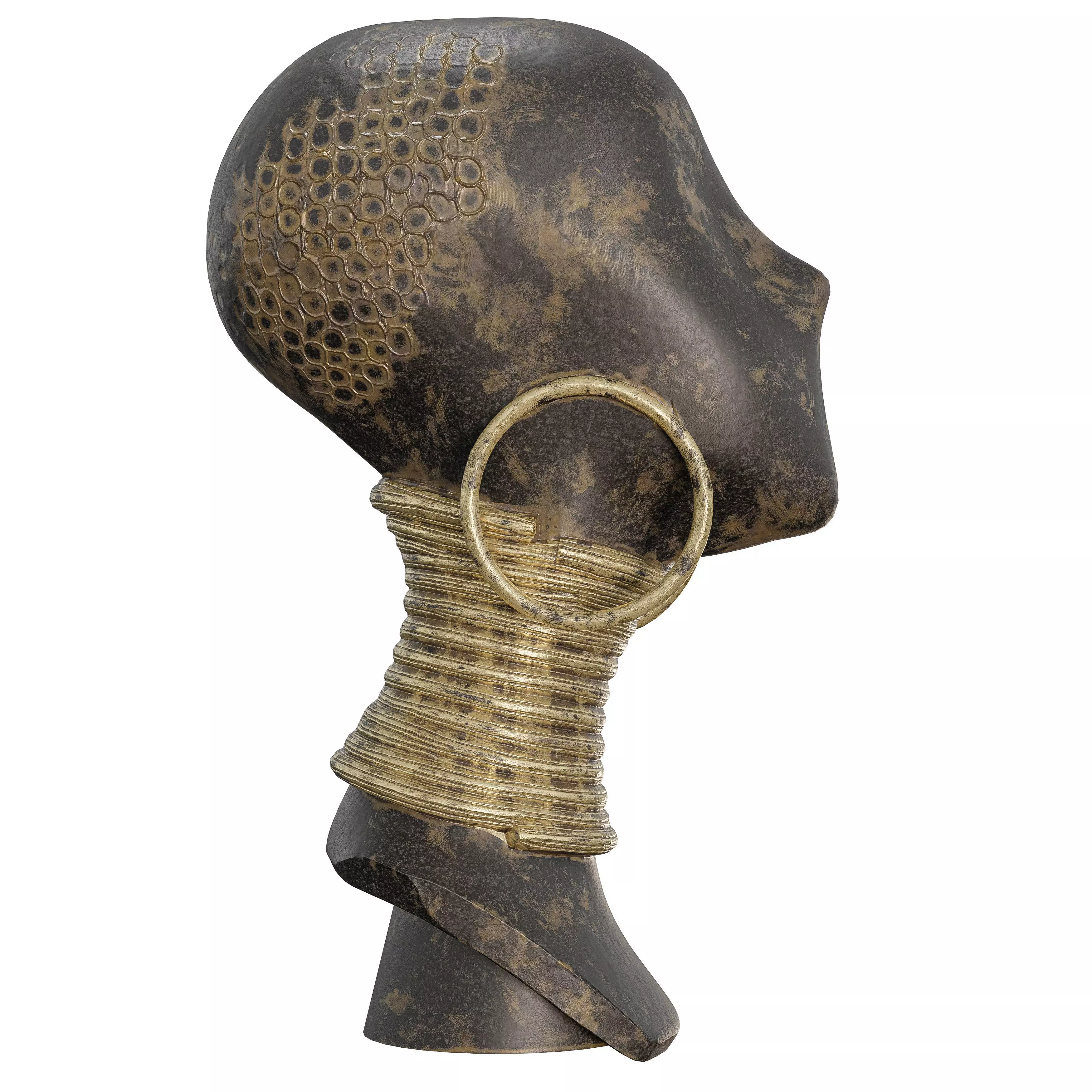 Antique African-Inspired Statue-Tribal Bust 3D Model 3D model_3