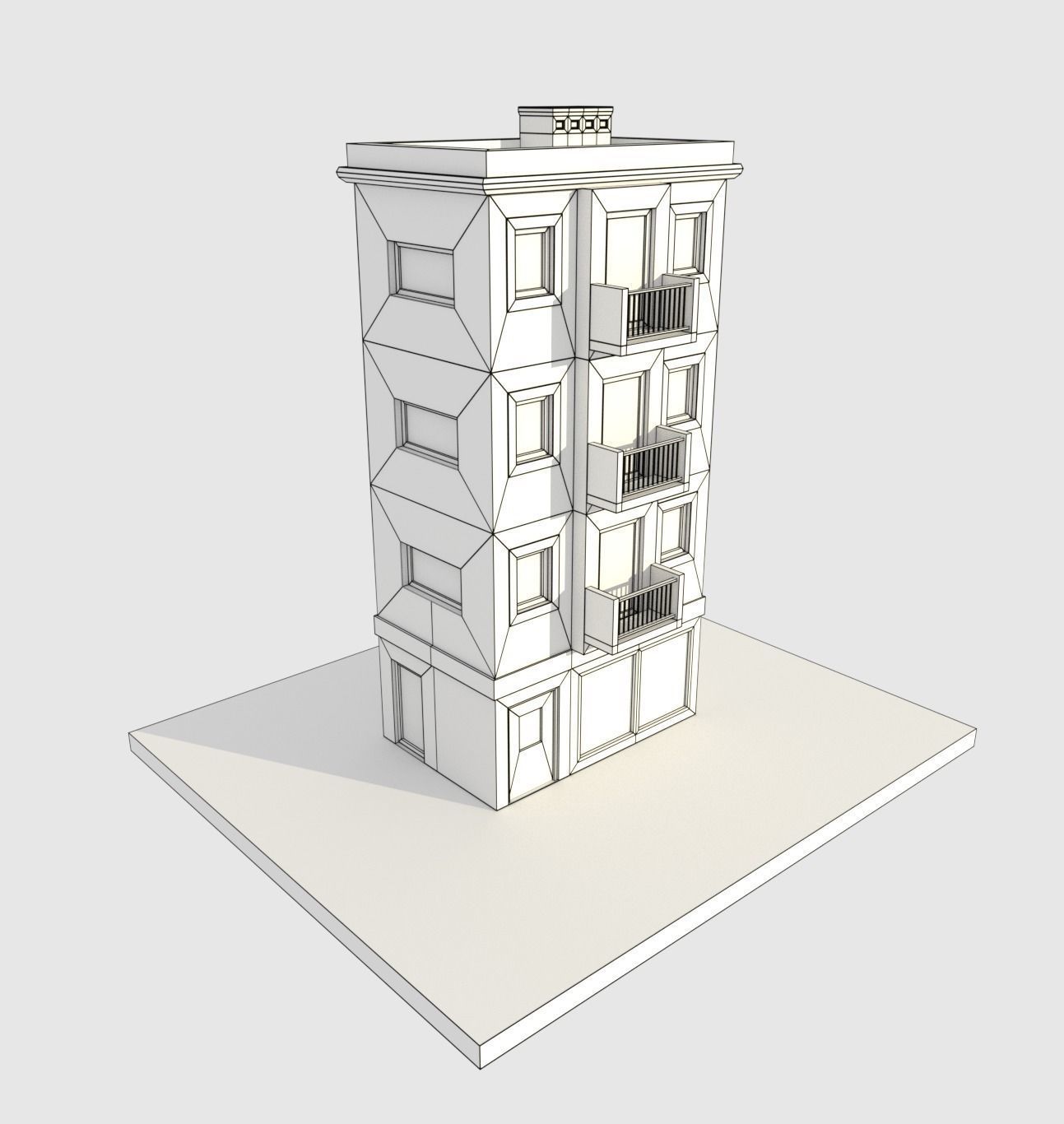 Cartoon Building - Low Poly Low-poly 3D model_4