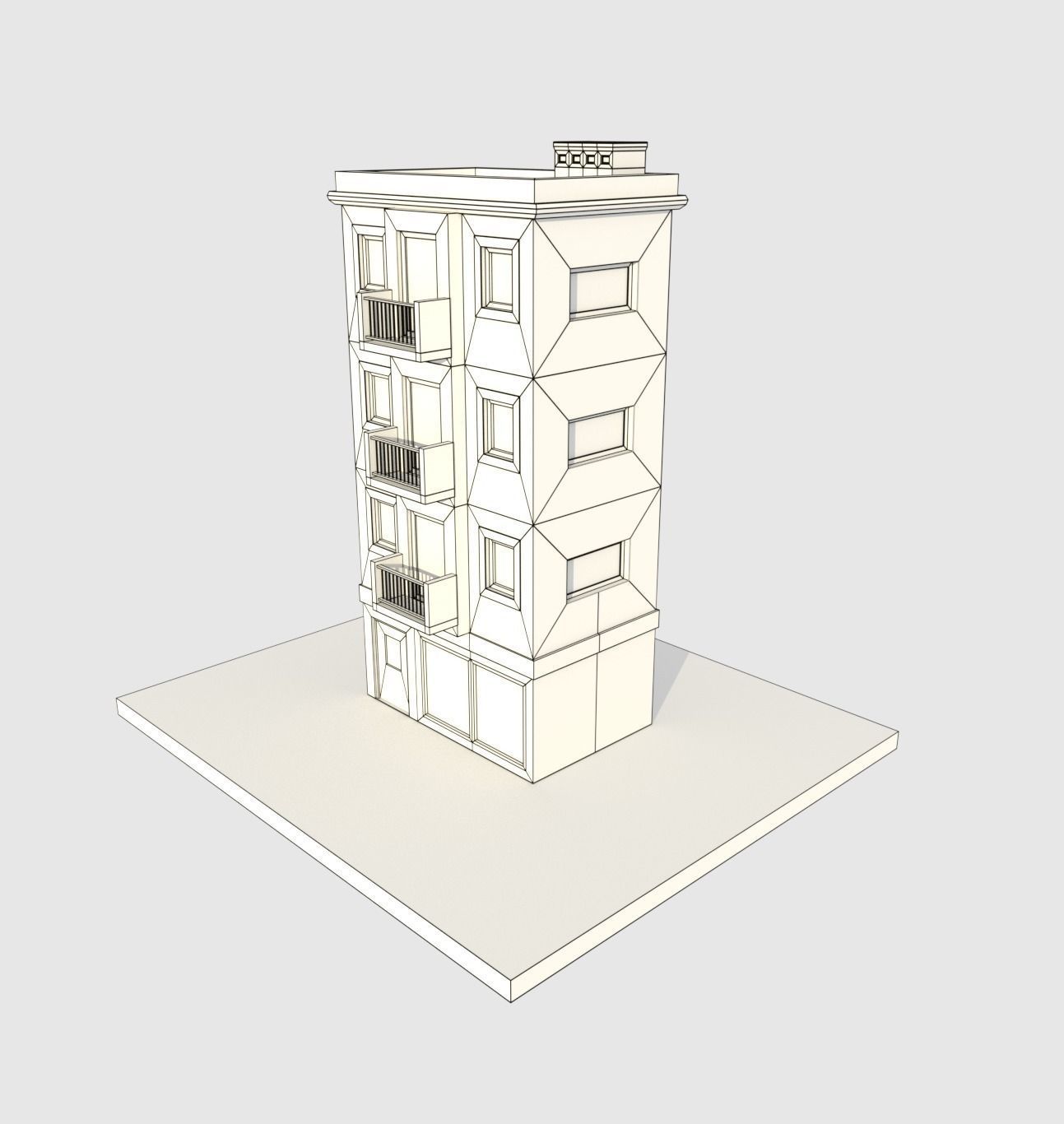 Cartoon Building - Low Poly Low-poly 3D model_5