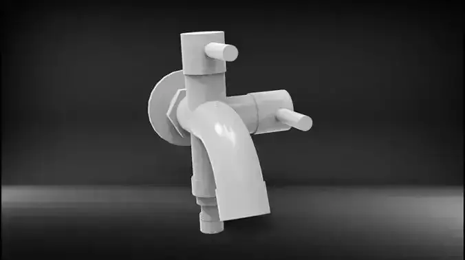 Double Faucet Shower Model 3D print model