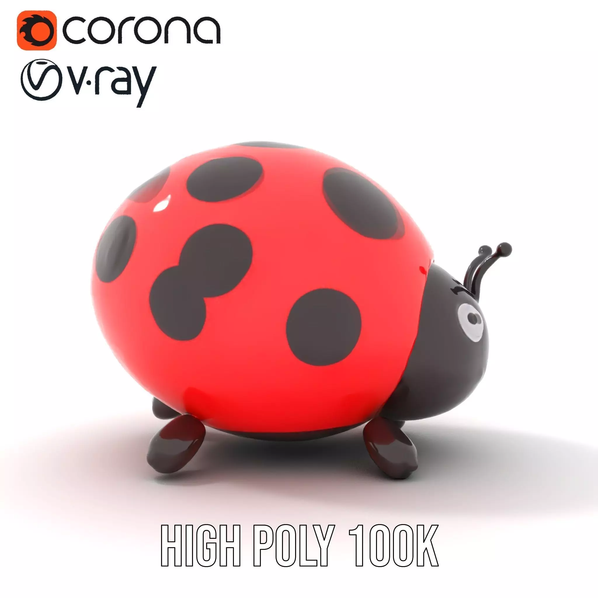 Inflatable Ladybug Red model pack Low-poly 3D model_10
