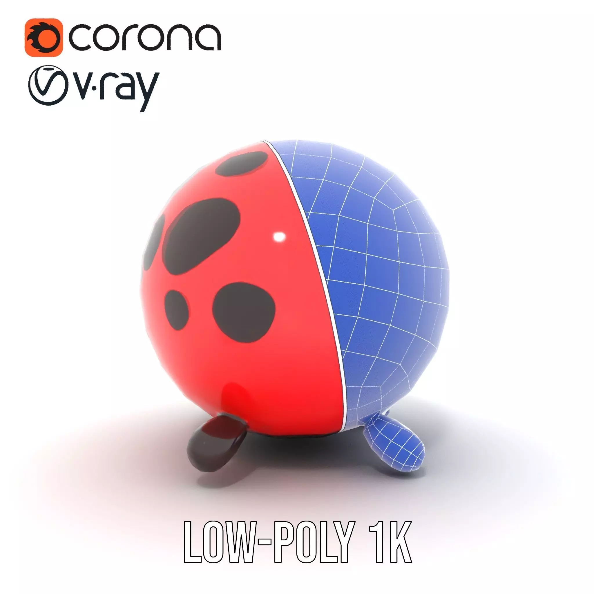 Inflatable Ladybug Red model pack Low-poly 3D model_31