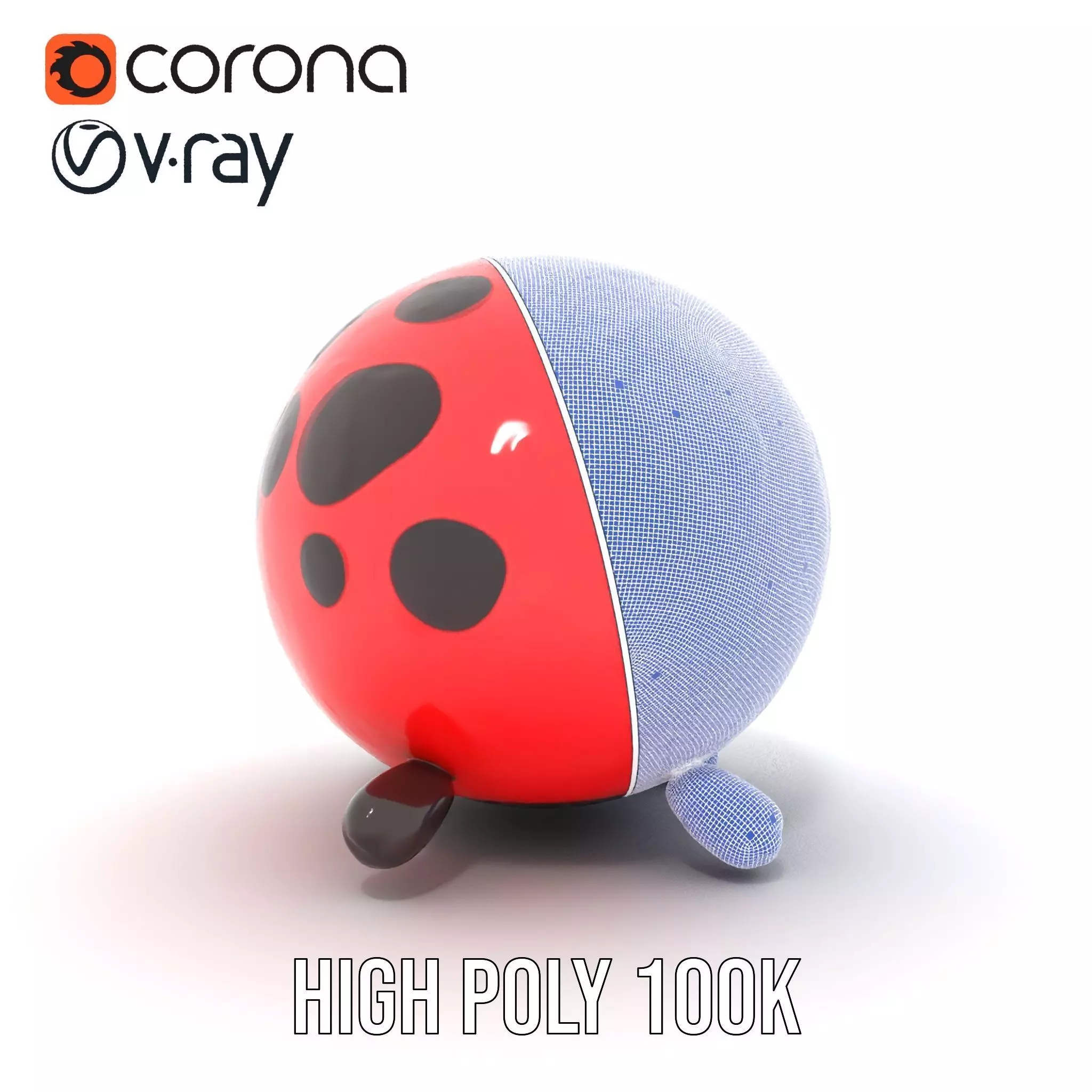 Inflatable Ladybug Red model pack Low-poly 3D model_33