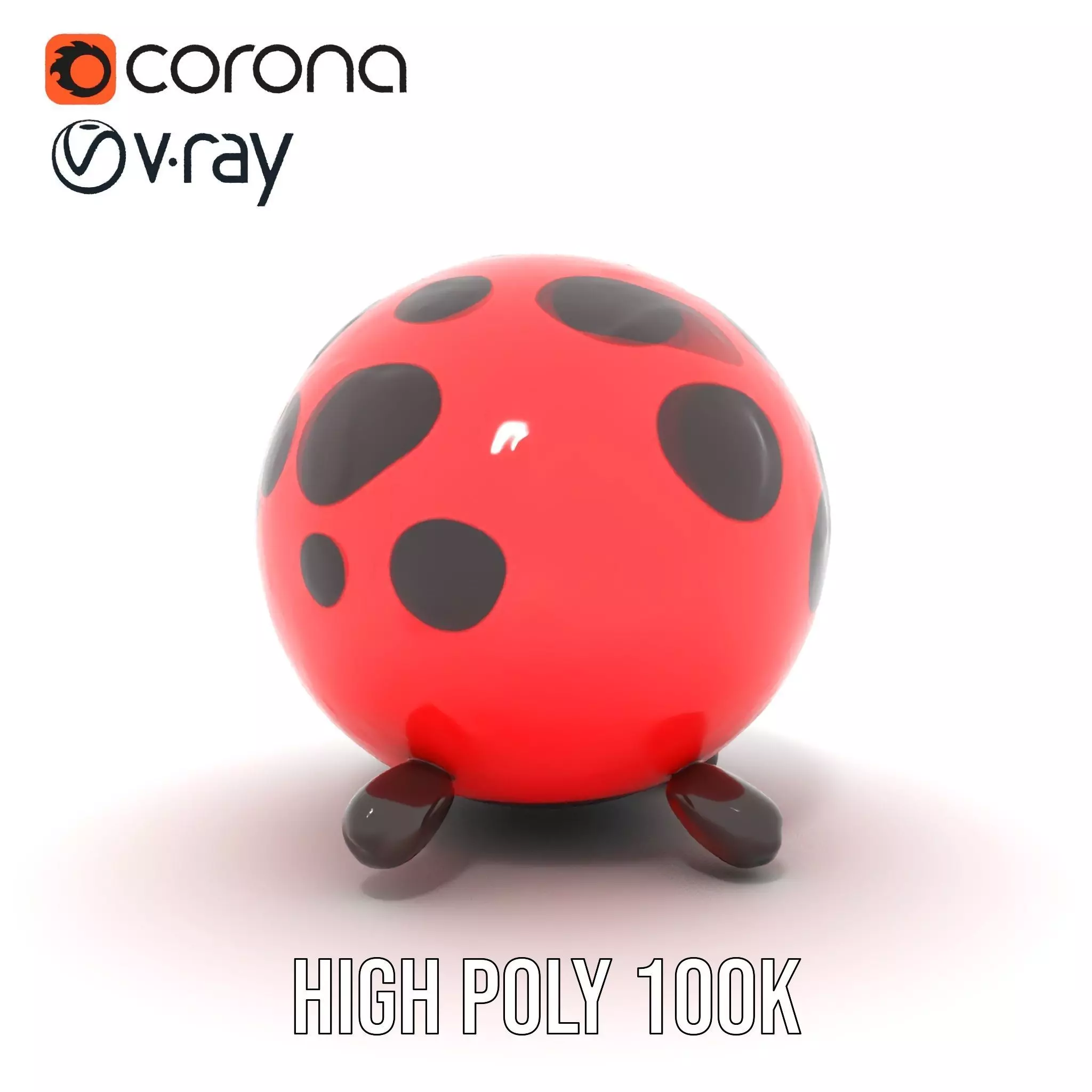 Inflatable Ladybug Red model pack Low-poly 3D model_21