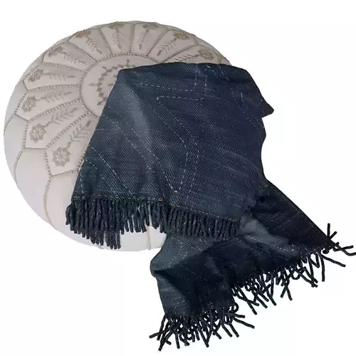 Round pouffe 3D model