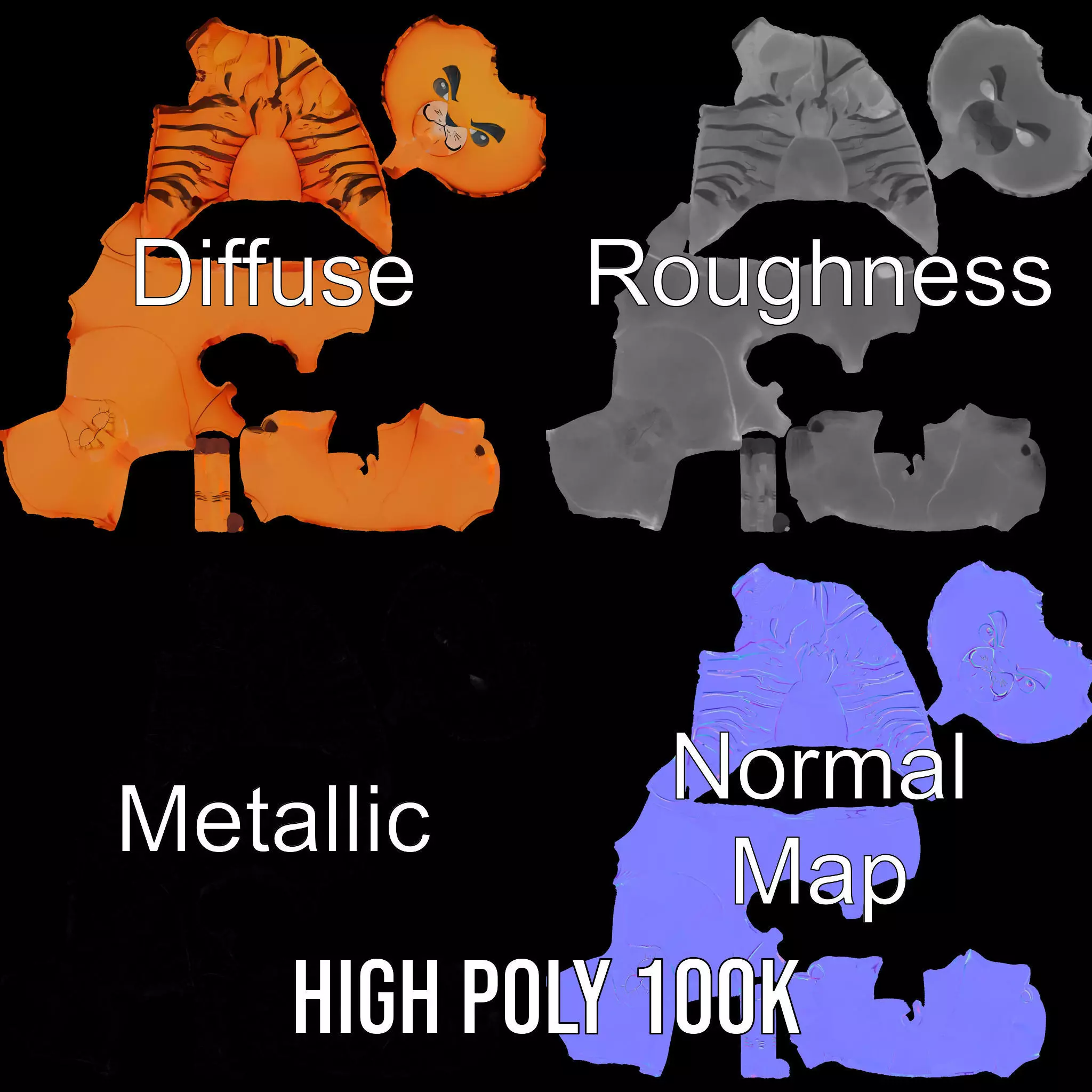 Playful Balloon Lion model pack Low-poly 3D model_4