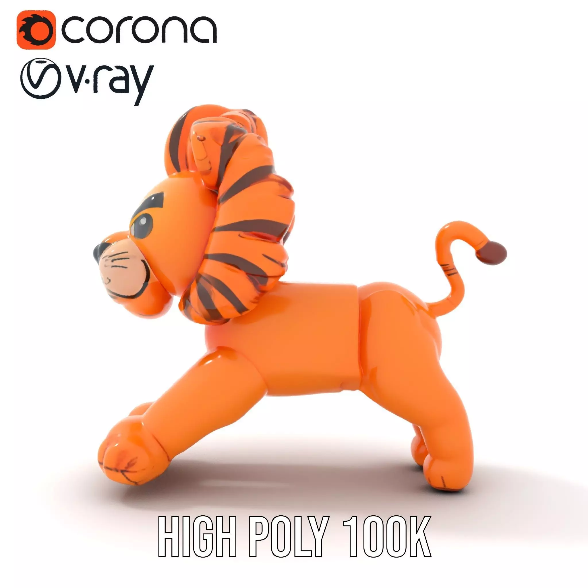 Playful Balloon Lion model pack Low-poly 3D model_24