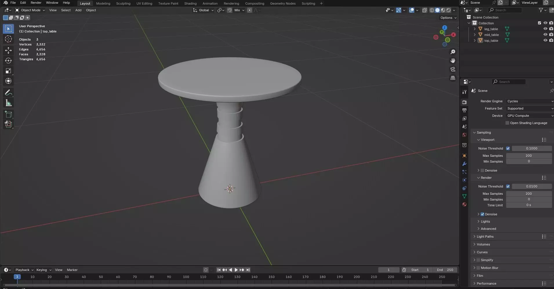 Round Table CG96 3D model_7