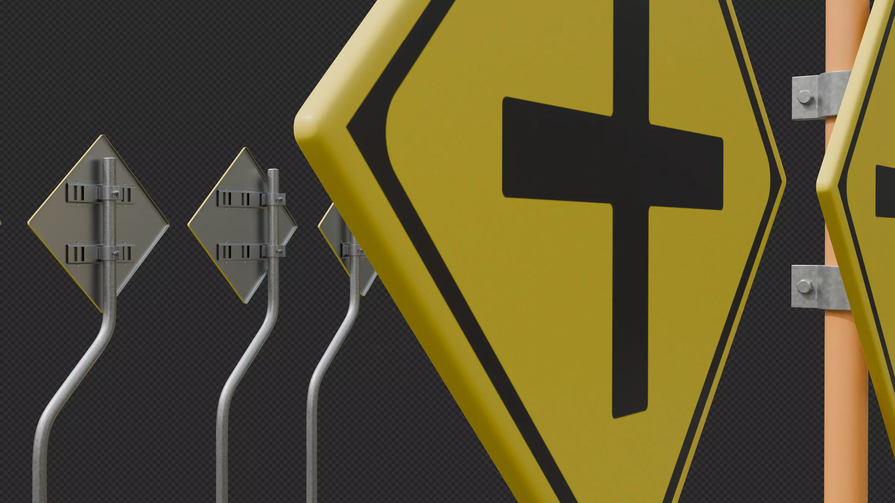 Tokyo Road Sign  Traffic Lights Ahead    Ready to Use Low-poly 3D model_16