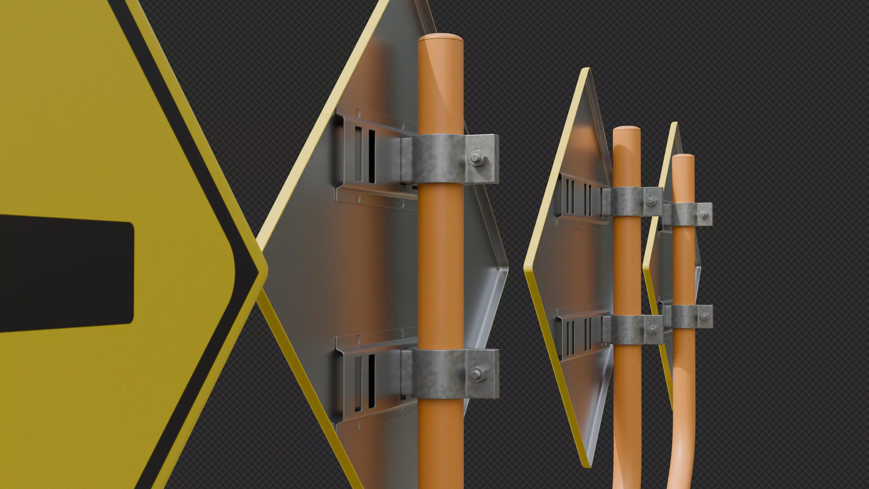 Tokyo Road Sign  Traffic Lights Ahead    Ready to Use Low-poly 3D model_14