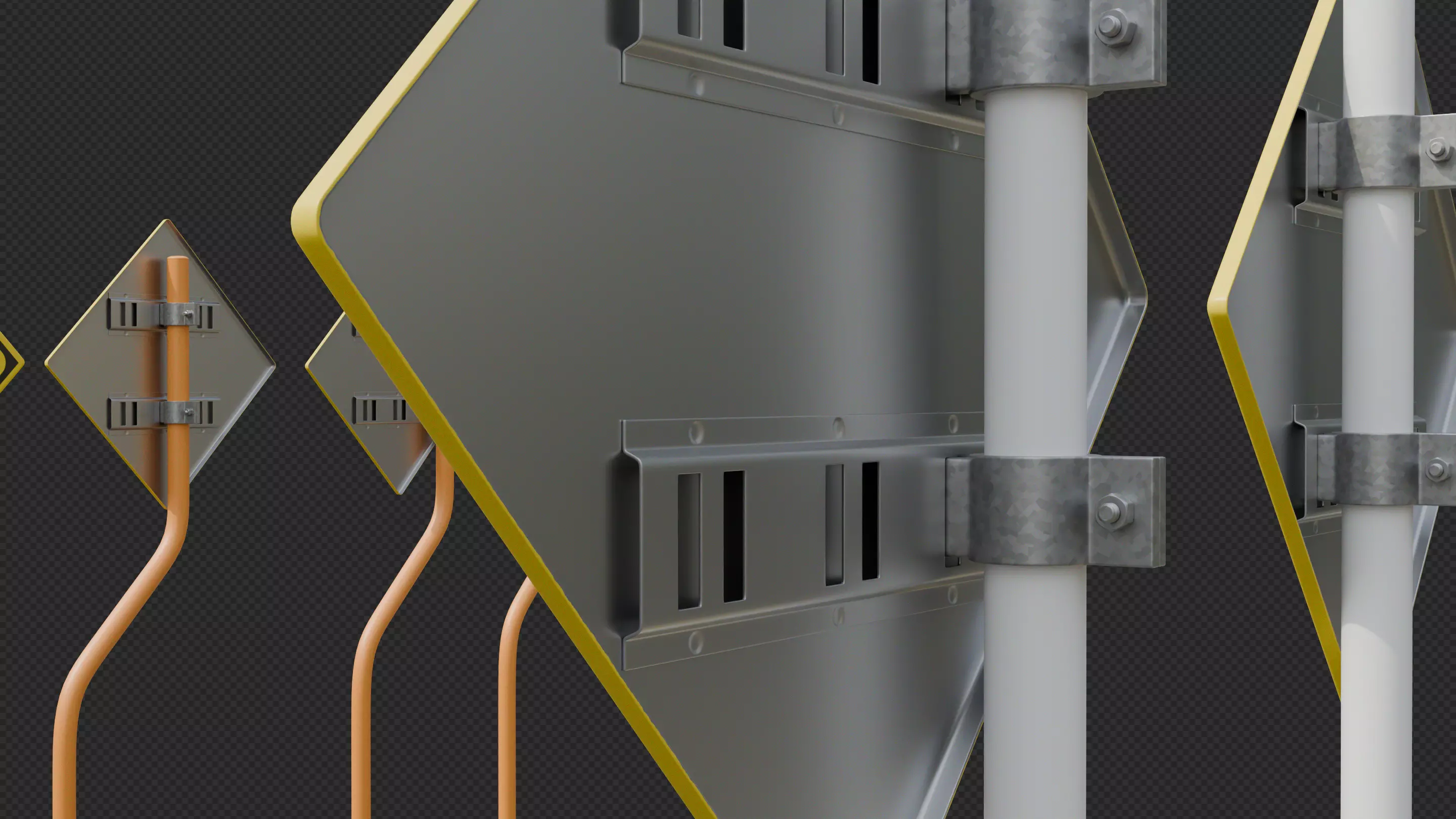 Tokyo Road Sign  Traffic Lights Ahead    Ready to Use Low-poly 3D model_25